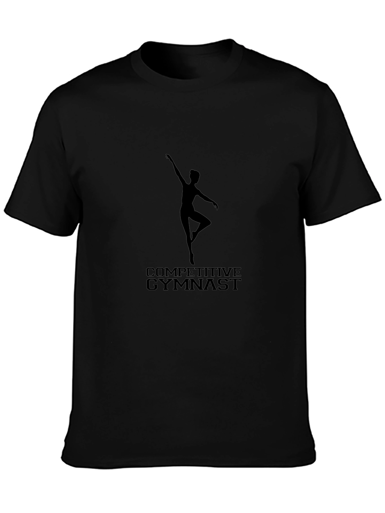 Black Competitive Gymnast Black T-Shirt view 3