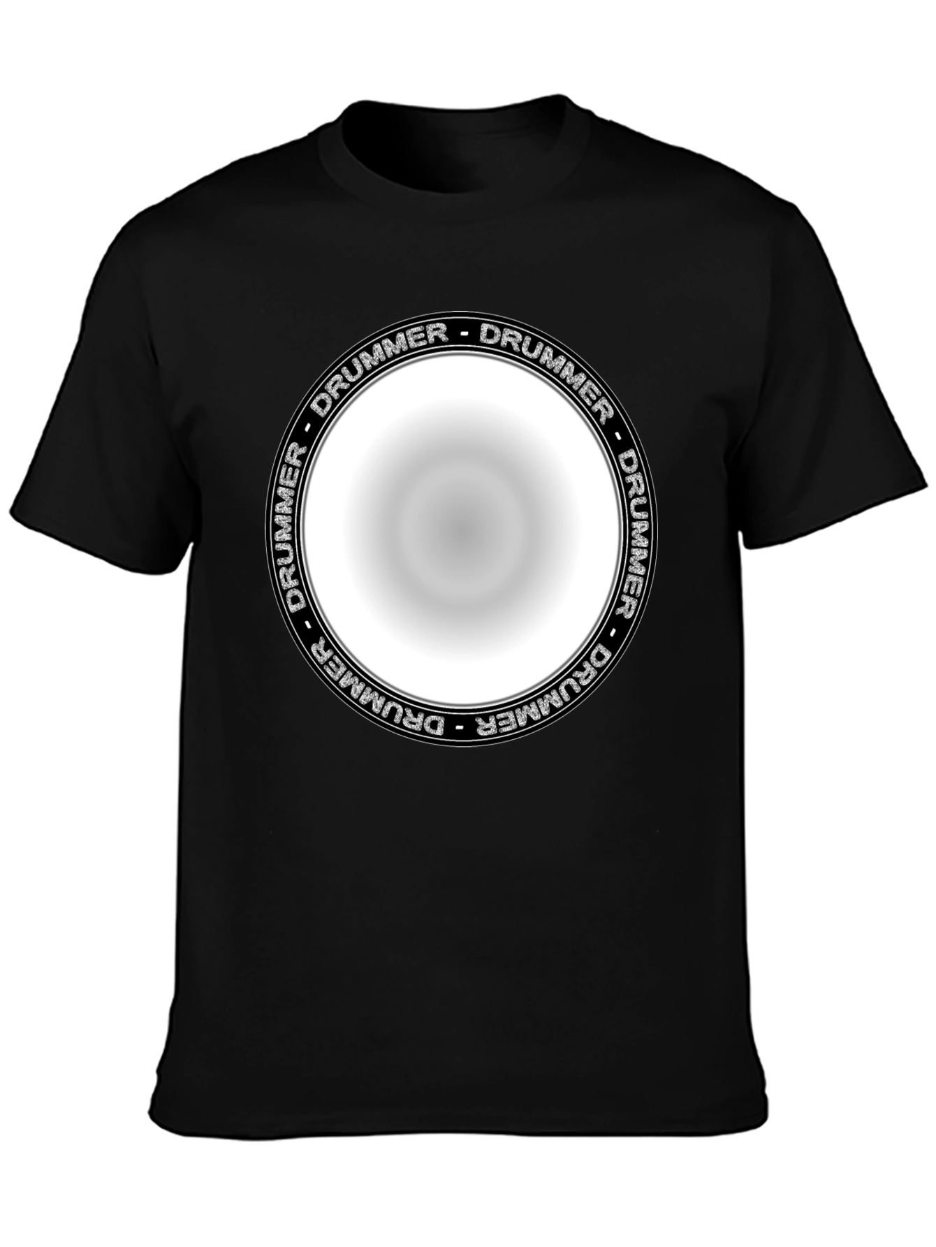 Black Drummer Circle Graphic T-Shirt - Unisex Black Tee view 3