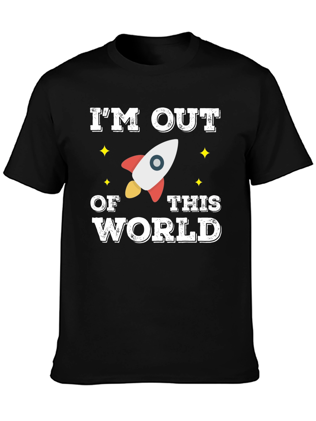 Black Out of This World Rocket T-Shirt view 3