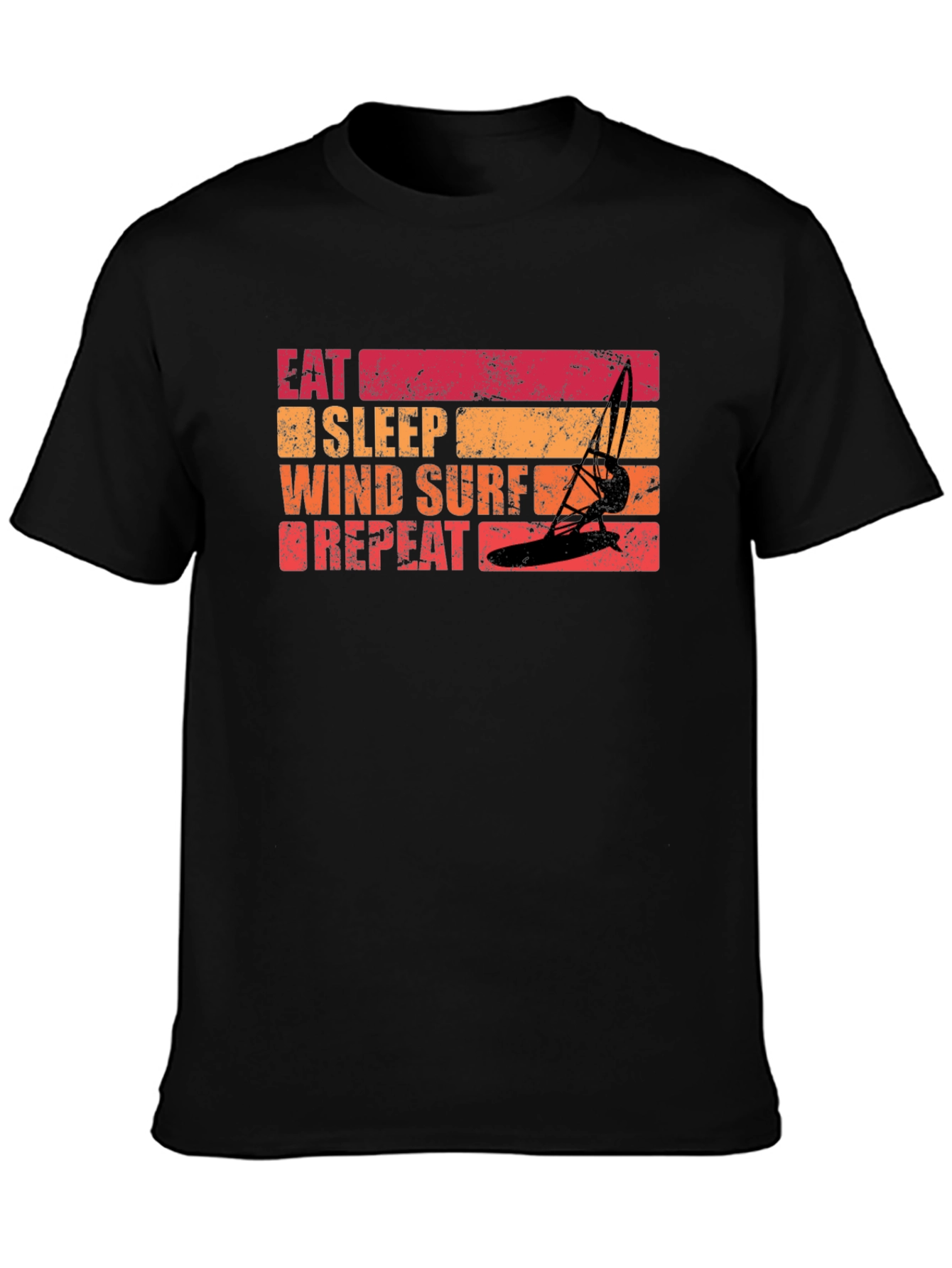 Black Eat Sleep Windsurf Repeat Graphic Tee view 3