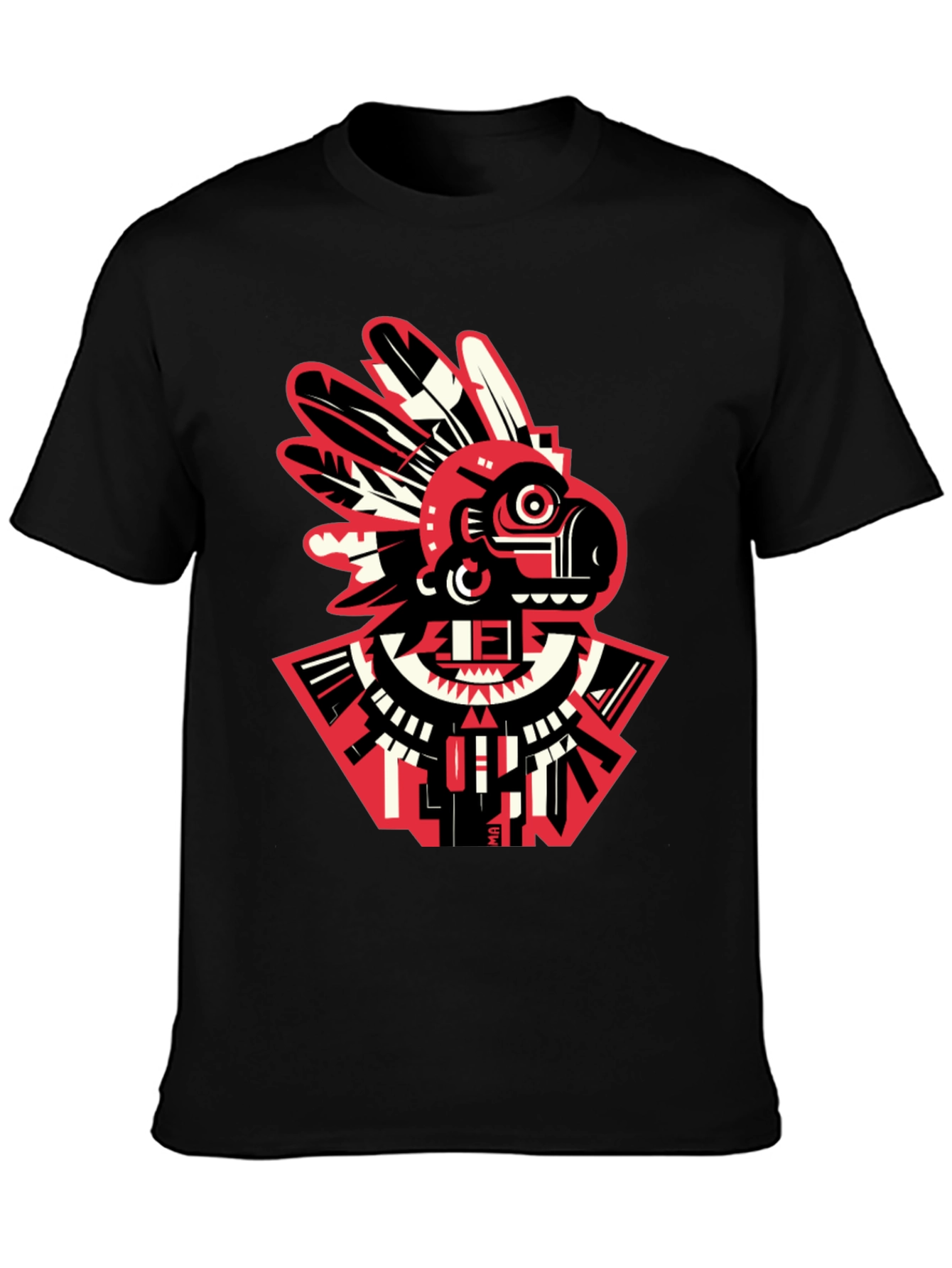 Black Aztec Bird Graphic T-Shirt - Modern Tribal Tee view 3