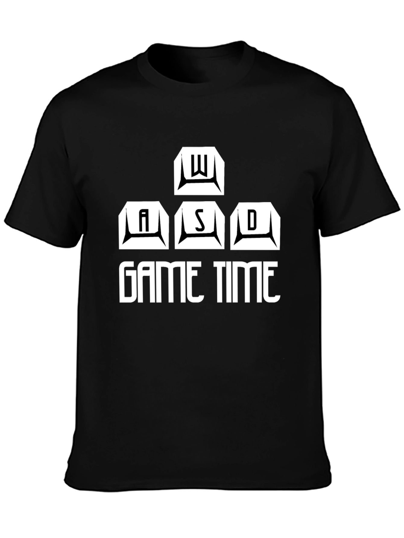 Black Game Time Black T-Shirt - WASD Gamer Design view 3
