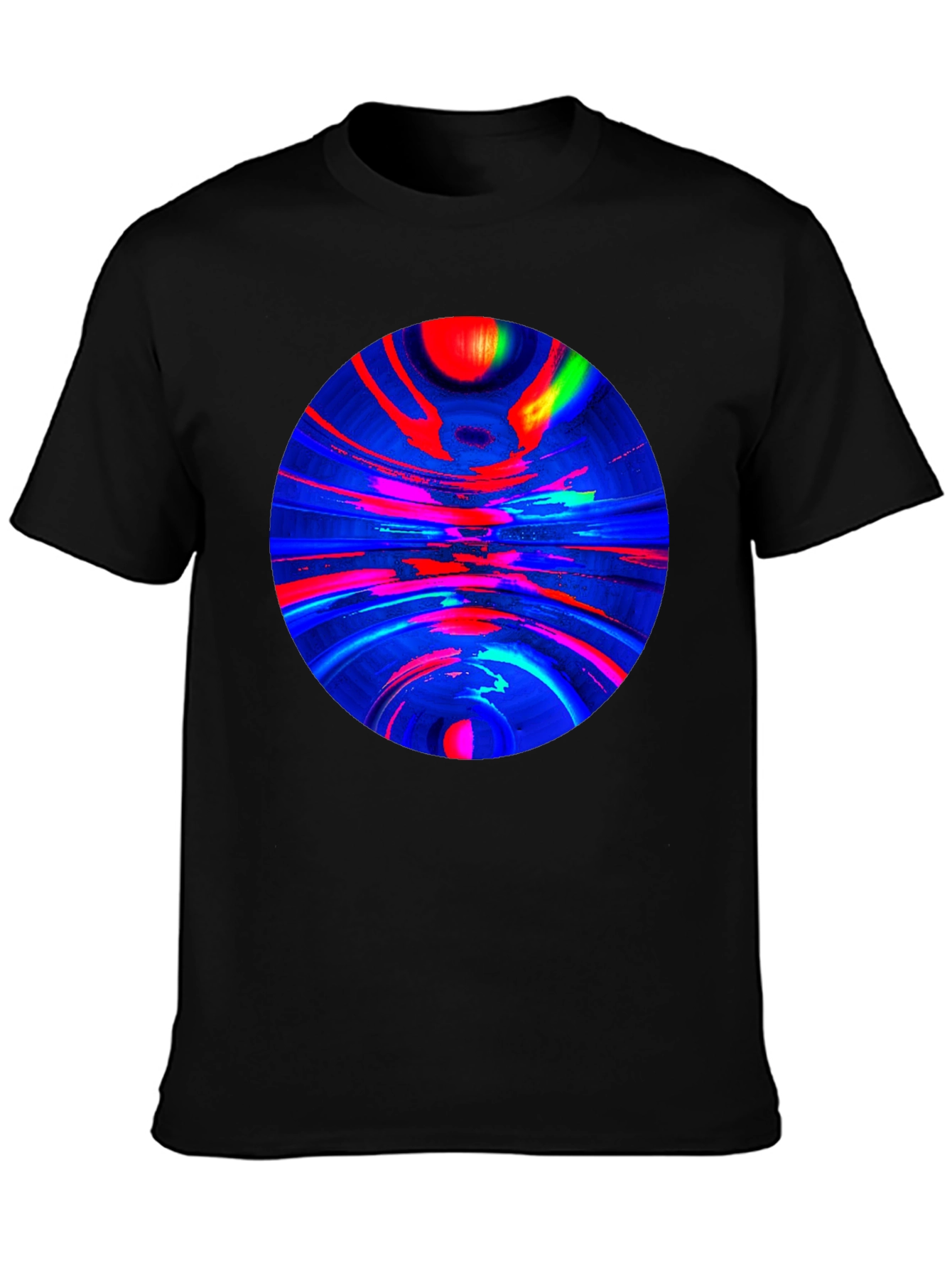Black Abstract Circle Graphic T-Shirt view 3