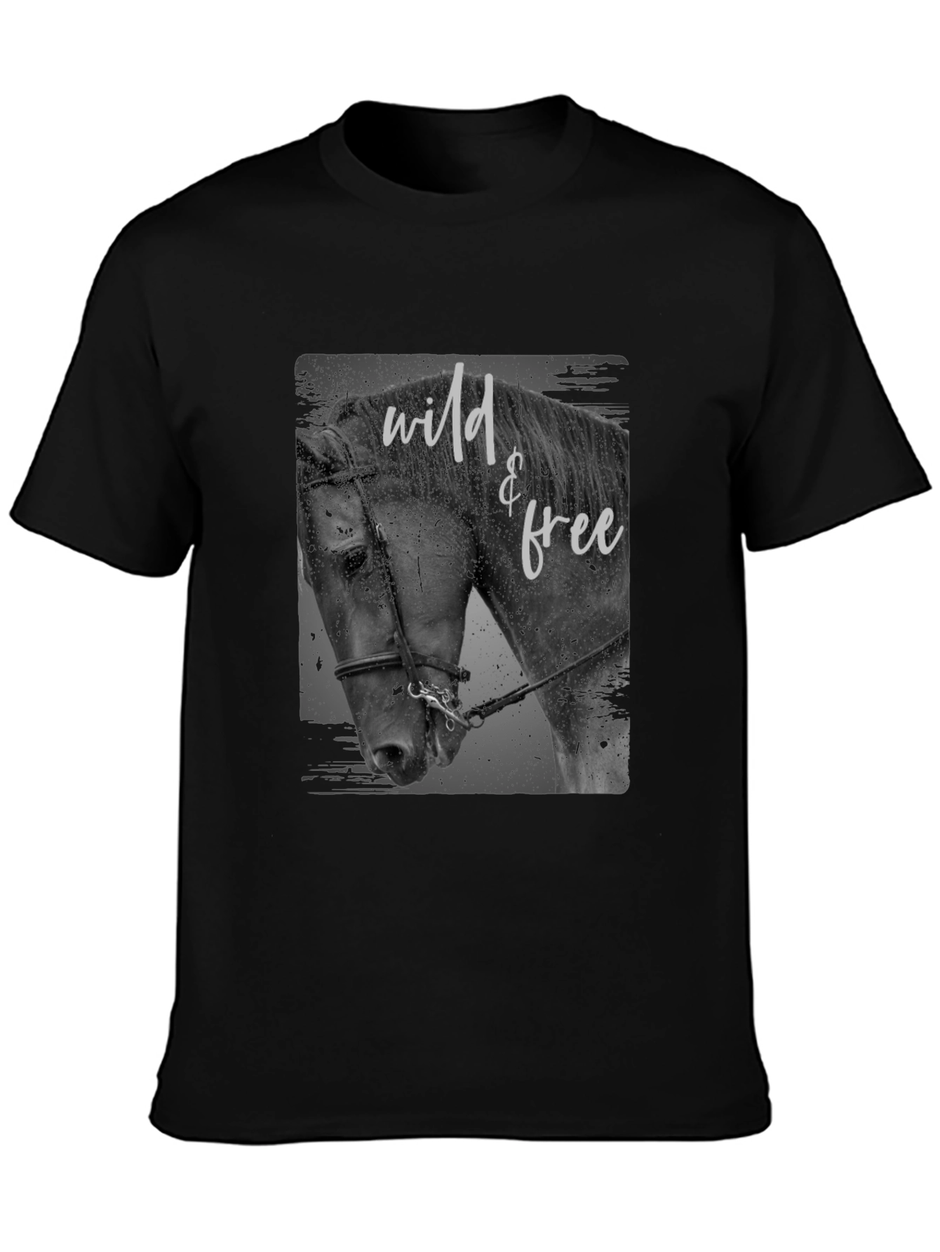 Black Wild & Free Horse Graphic Tee - Black view 3