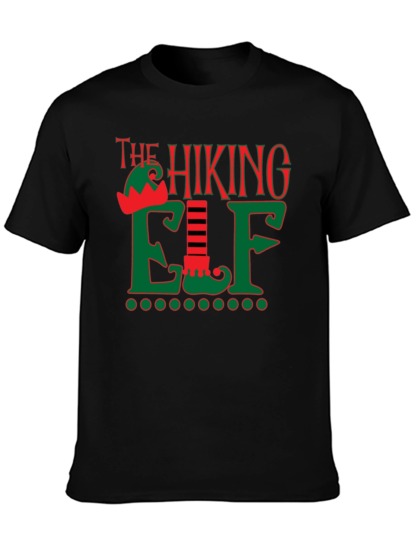 Black The Hiking Elf Holiday T-Shirt view 3