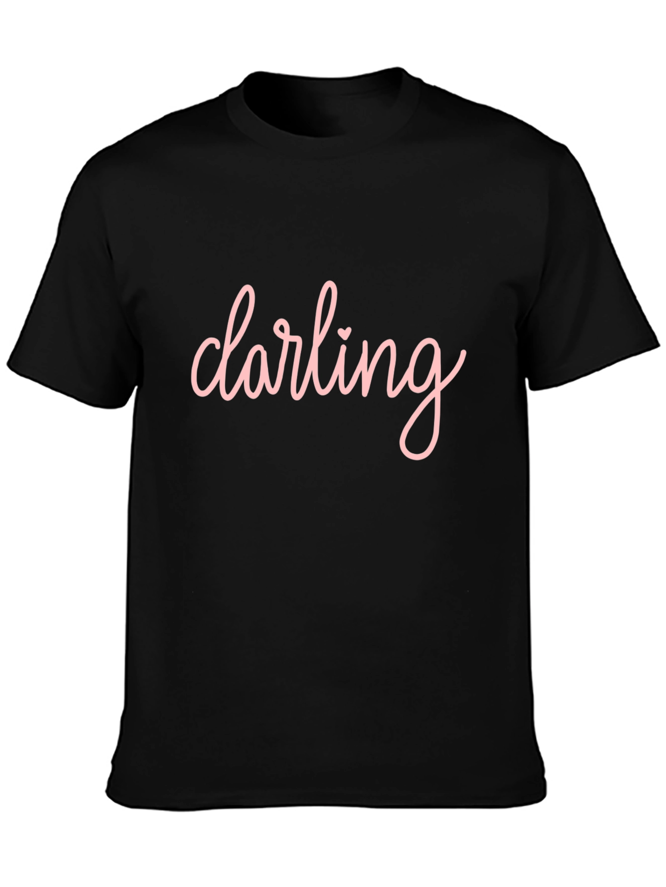 Black Darling Graphic Tee - Soft Pink Print, Black Cotton Shirt view 3