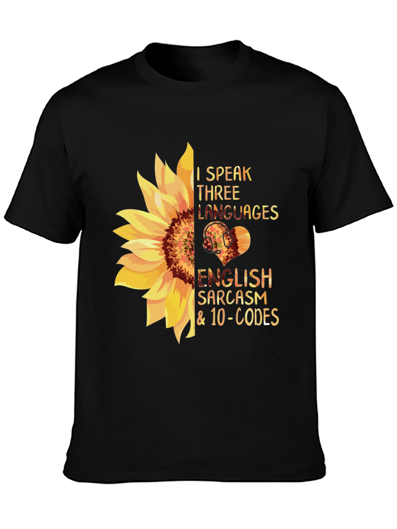 Black I Speak Three Languages Funny Graphic Tee view 3