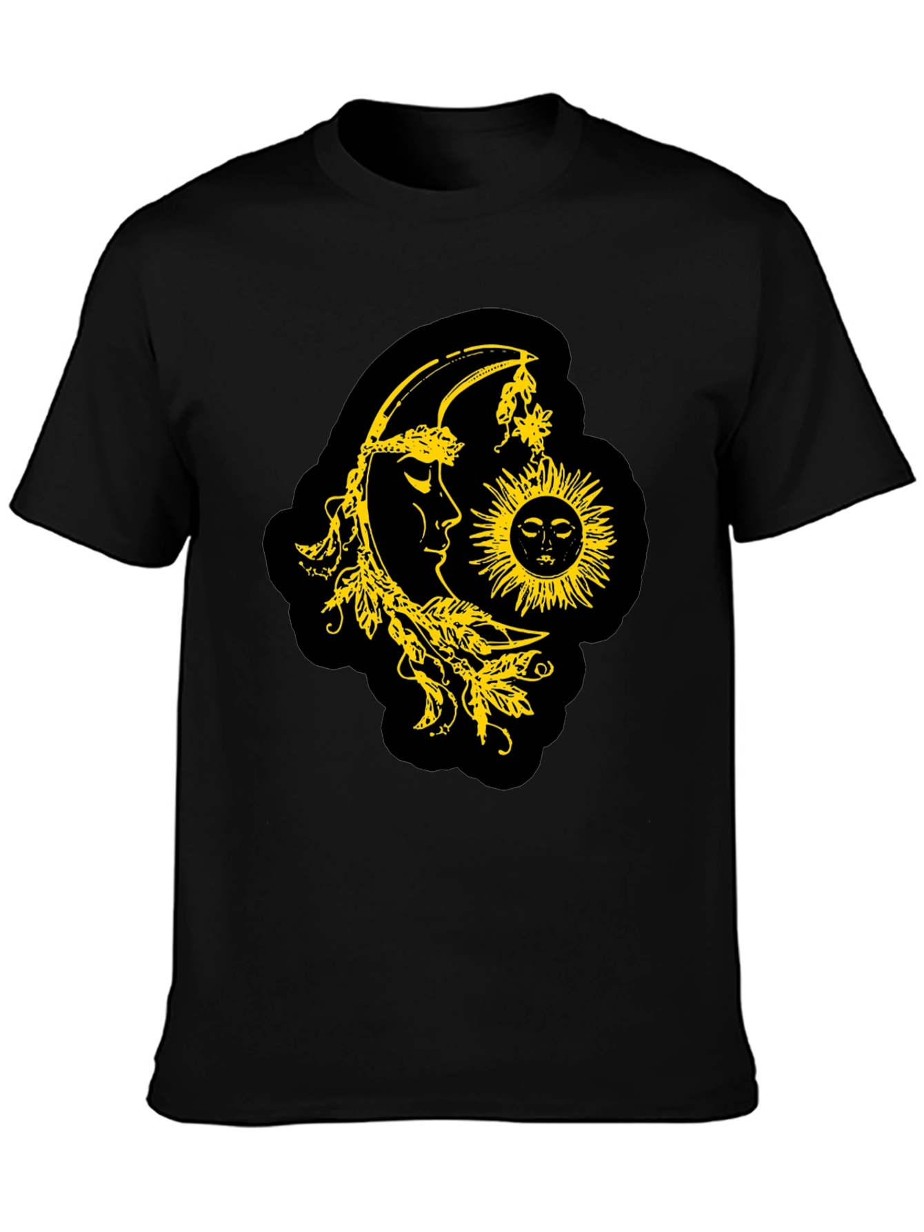 Black Celestial Sun & Moon Graphic T-Shirt - Black view 3