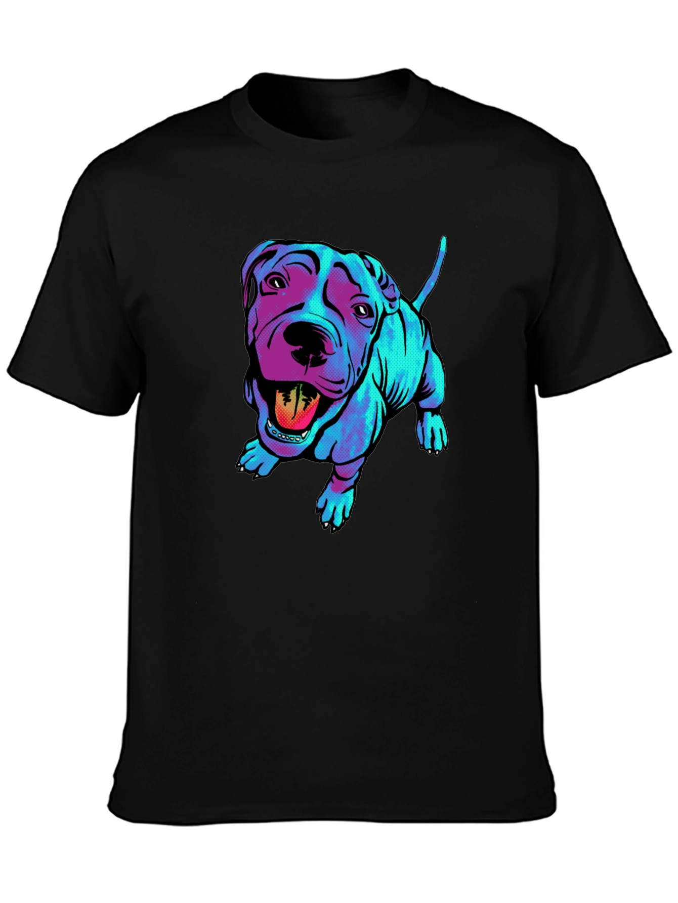 Black Cool Pitbull Graphic Tee - Stylish Black Shirt view 3