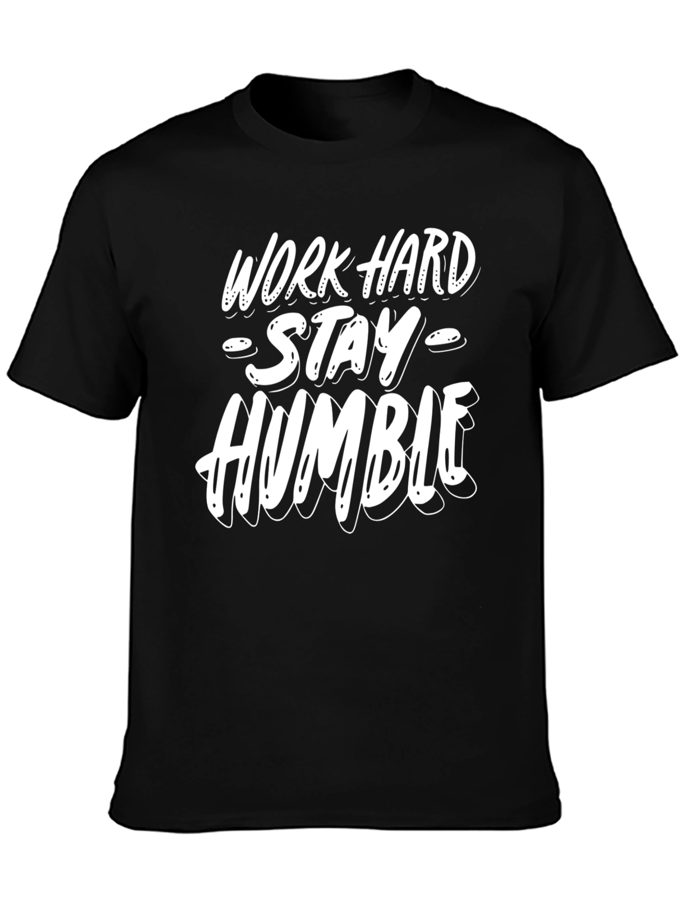 Black Work Hard Stay Humble Graphic Tee - Mens Casual Shirt view 3