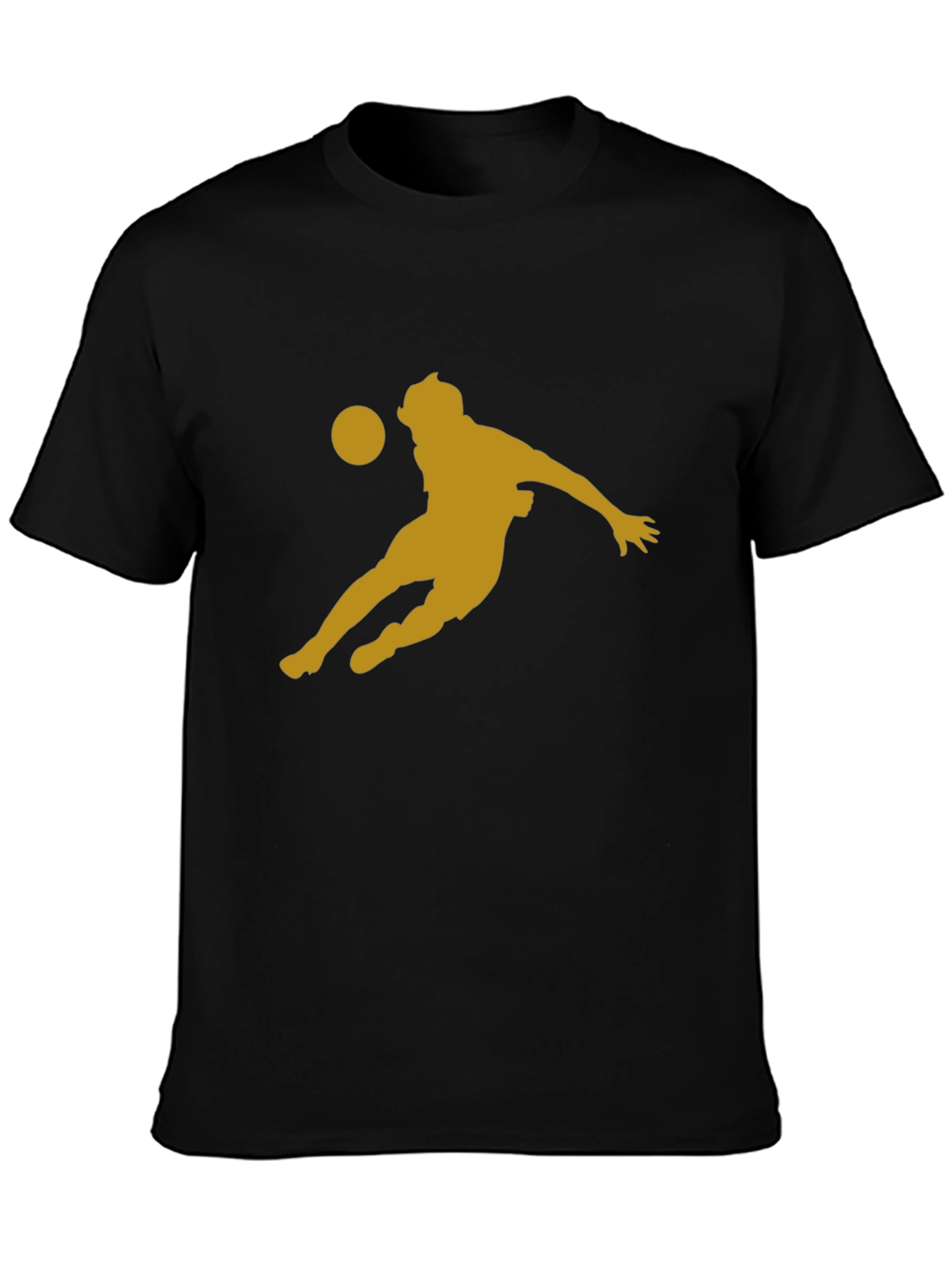 Black Soccer Player Graphic Tee - Black Cotton Blend view 3