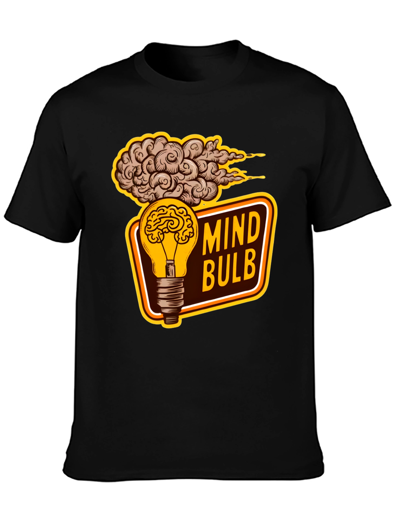 Black Mind Bulb Graphic T-Shirt view 3