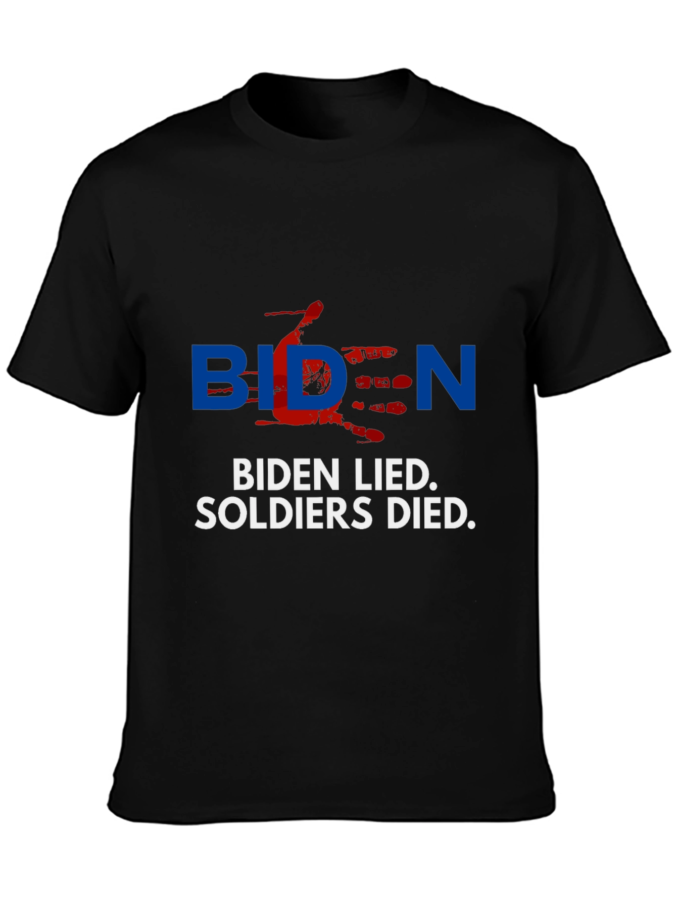 Black Biden Lied Soldiers Died T-Shirt view 3