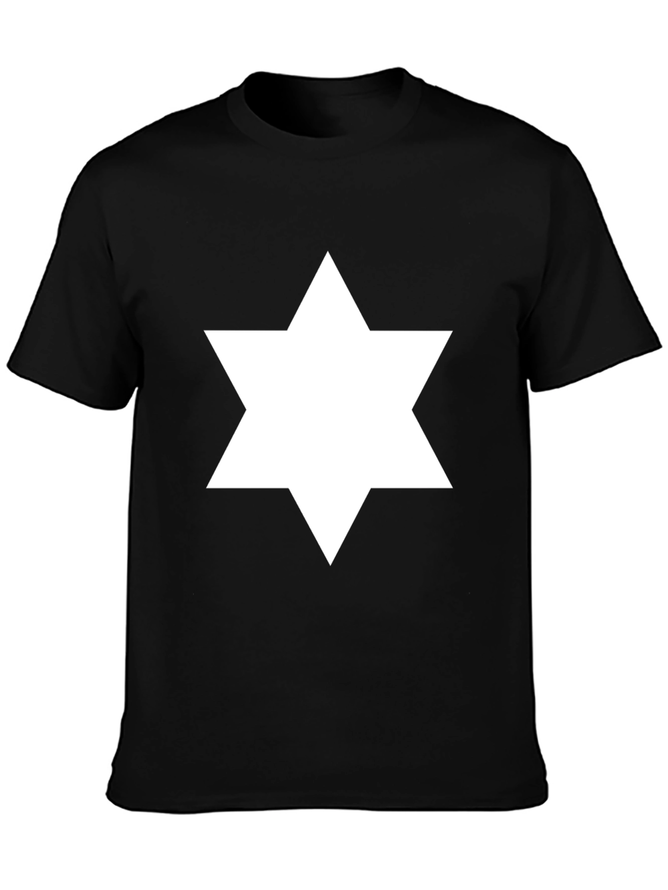 Black Star of David Graphic Tee - Men's Black T-Shirt view 3