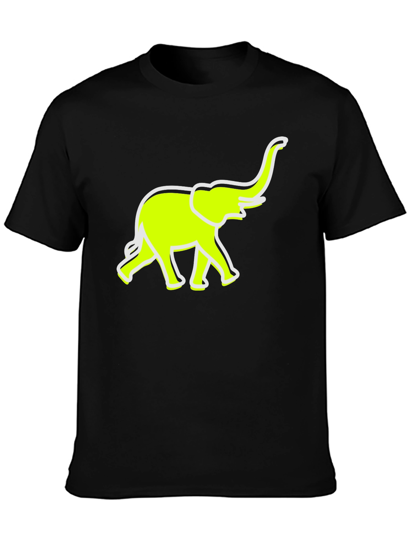 Black Neon Elephant Graphic Tee - Casual Comfort view 3