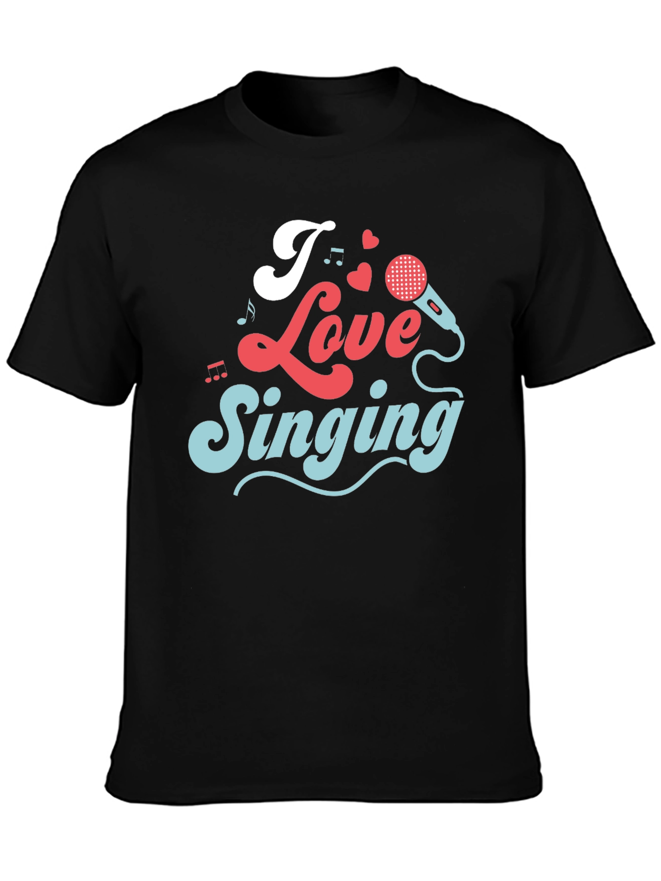 Black I Love Singing Graphic T-Shirt view 3