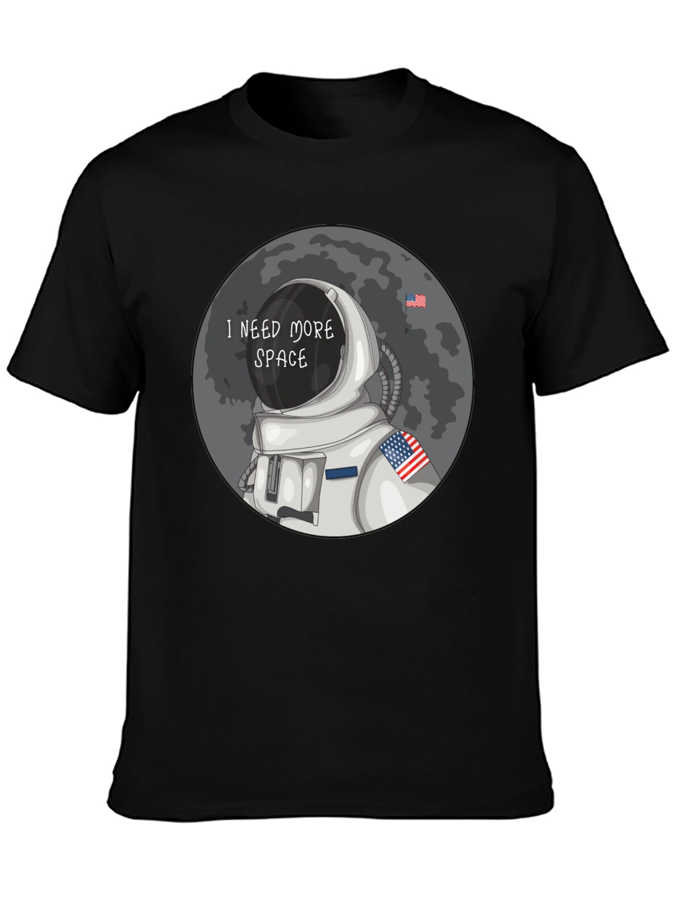 Black I Need More Space T-Shirt - Astronaut Design view 3