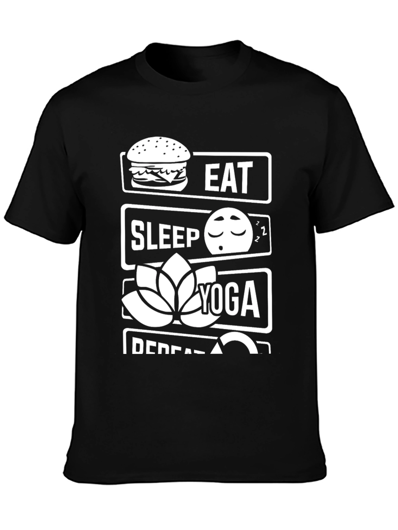 Black Eat Sleep Yoga Repeat T-Shirt view 3