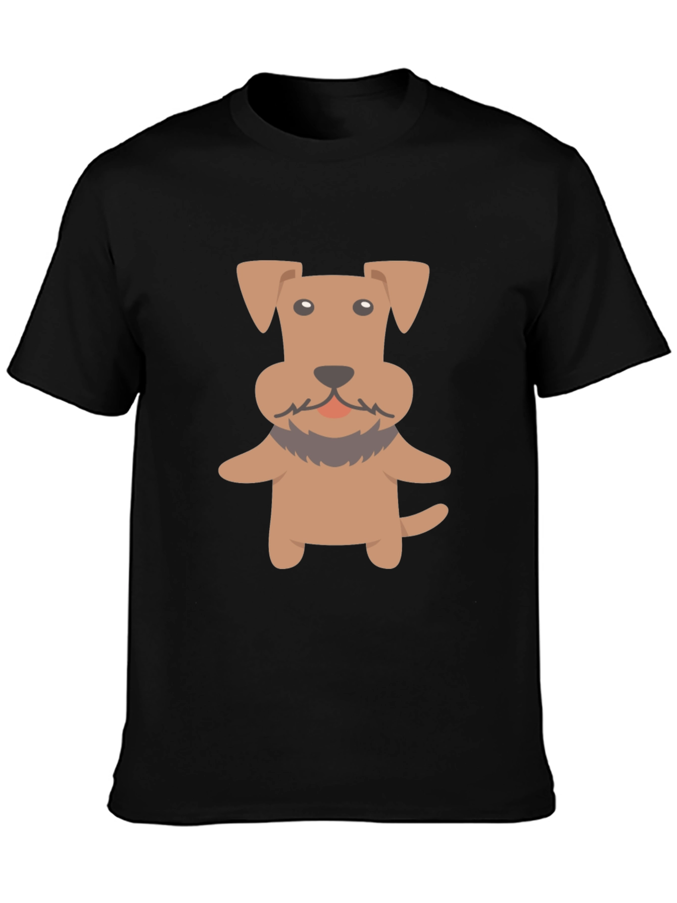 Black Cartoon Dog Graphic T-Shirt - Black Cotton Tee view 3
