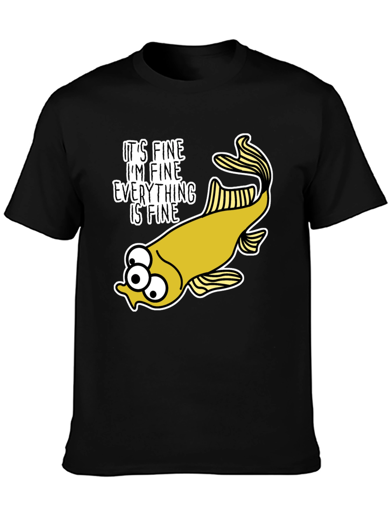 Black It's Fine Fish Graphic Tee view 3