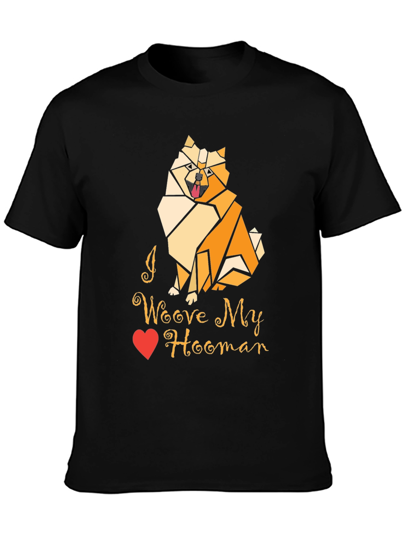 Black I Woove My Hooman Dog Lover T-Shirt view 3