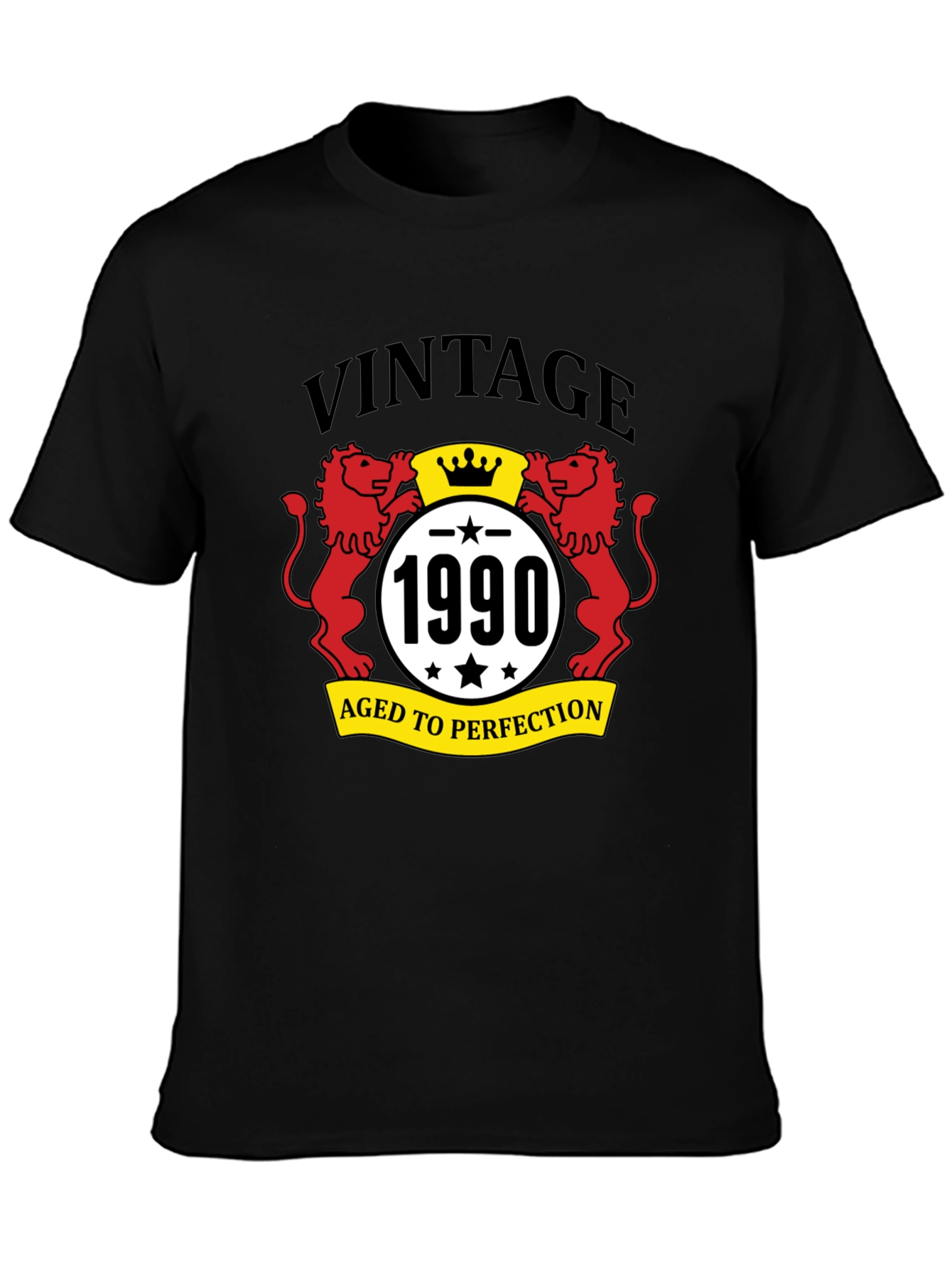 Black Vintage 1990 Aged to Perfection Graphic Tee view 3