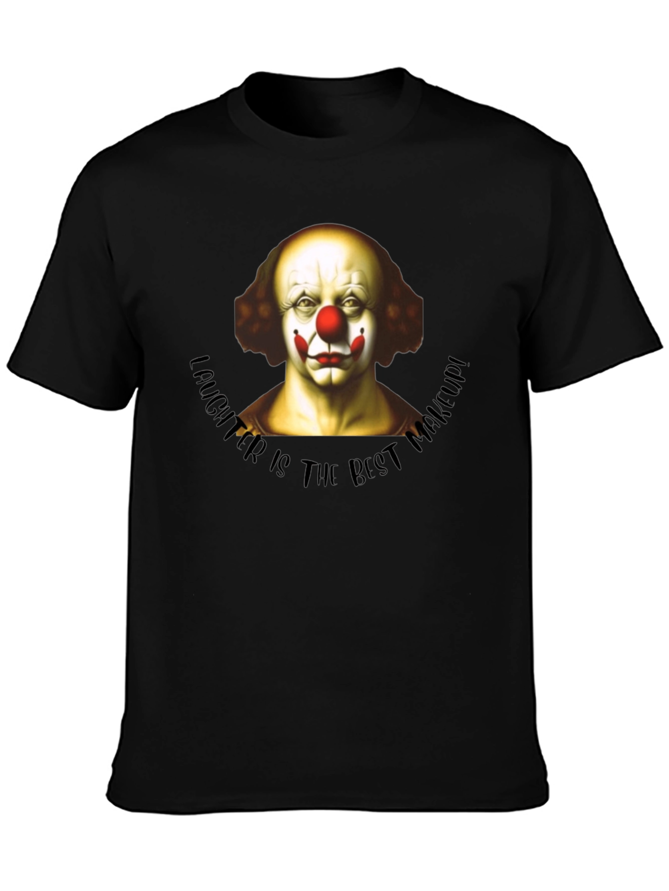 Black Clown Makeup T-Shirt - Laughter is the Best view 3