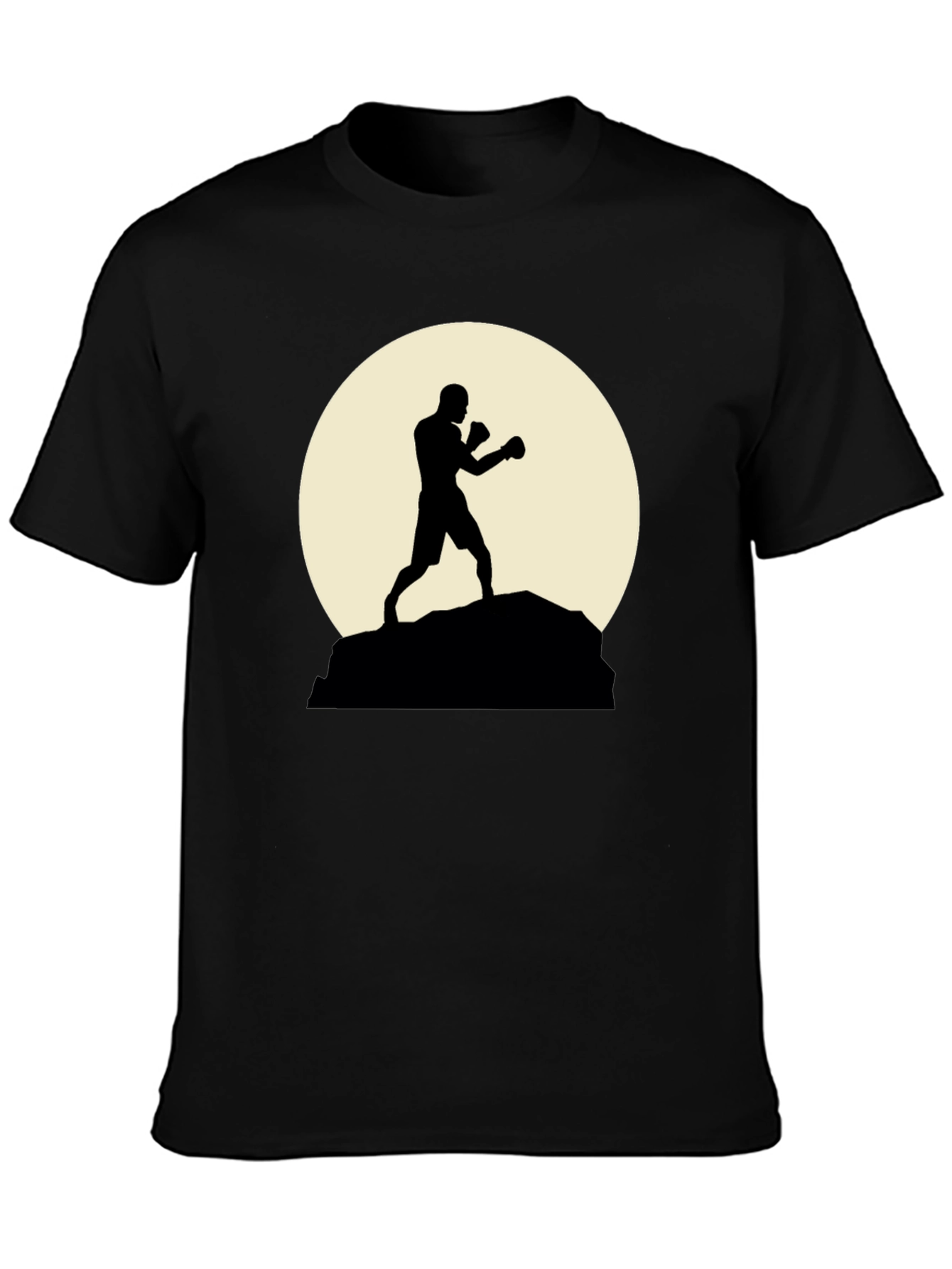 Black Silhouette Boxer Graphic Tee - Stylish Black Shirt view 3