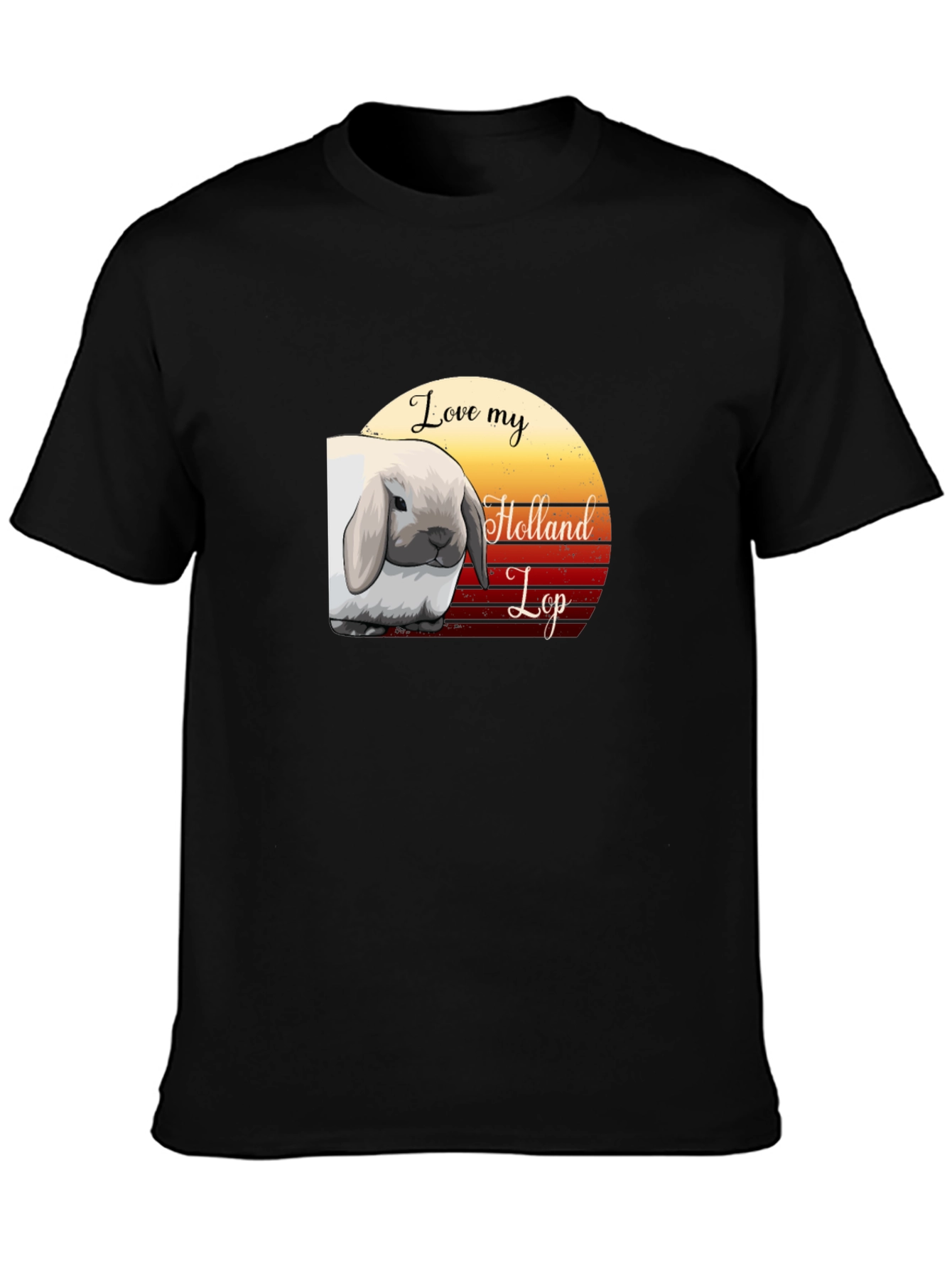 Black Love My Holland Lop T-Shirt - Cute Rabbit Tee view 3
