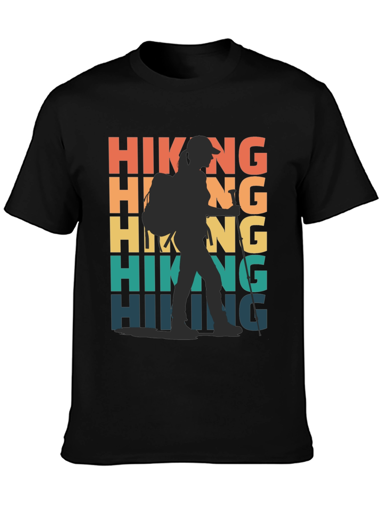 Black Hiking Adventure T-Shirt: Retro Style view 3