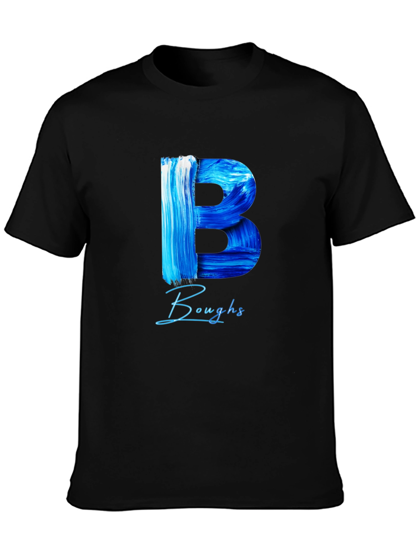 Black "Boughs" Letter B Brushstroke Graphic Tee - Black view 3