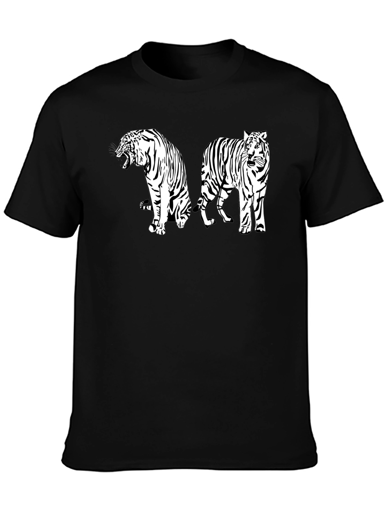 Black Striking Tiger Graphic Tee - Black view 3