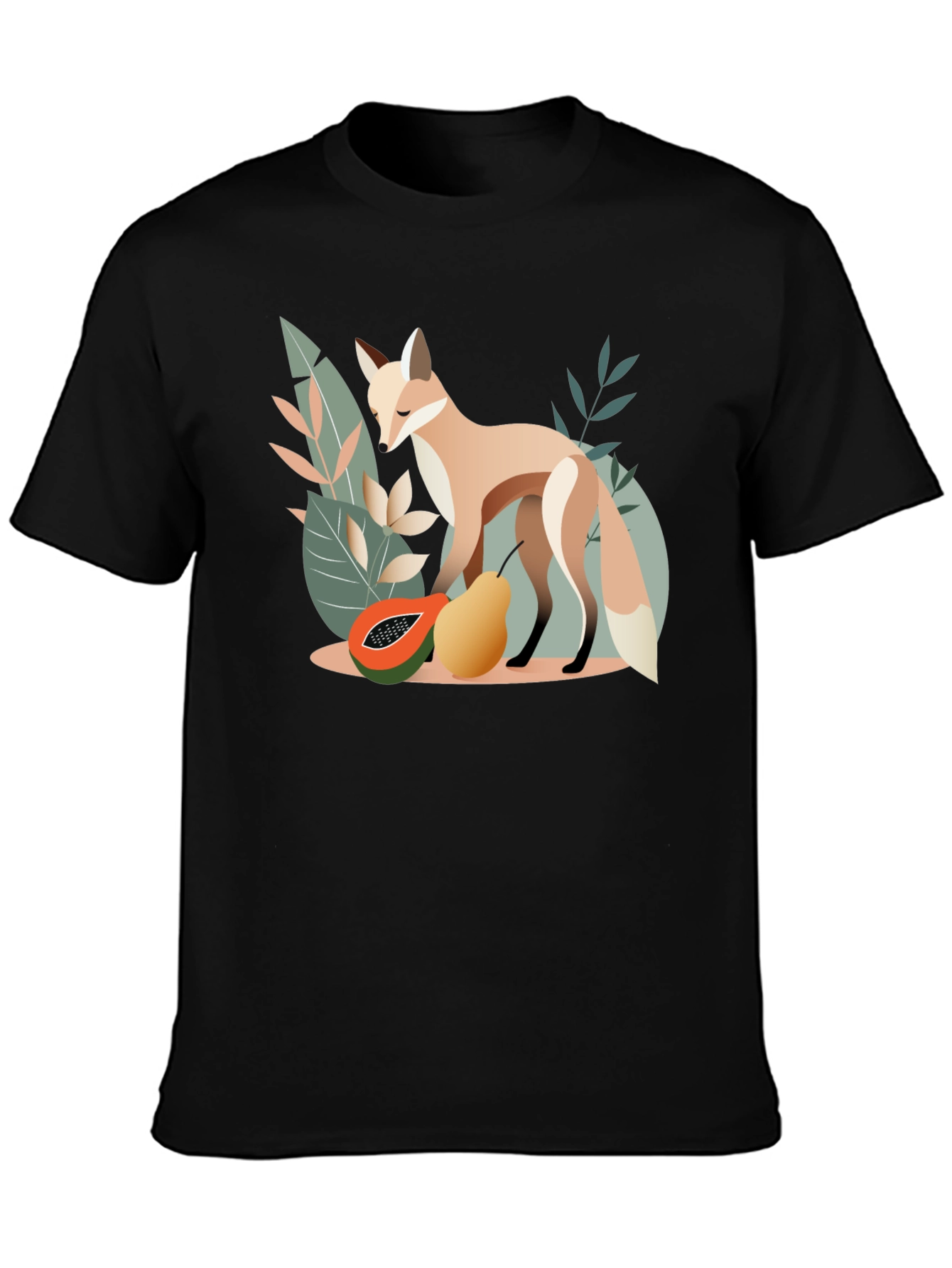Black Fox and Fruit Graphic Tee view 3