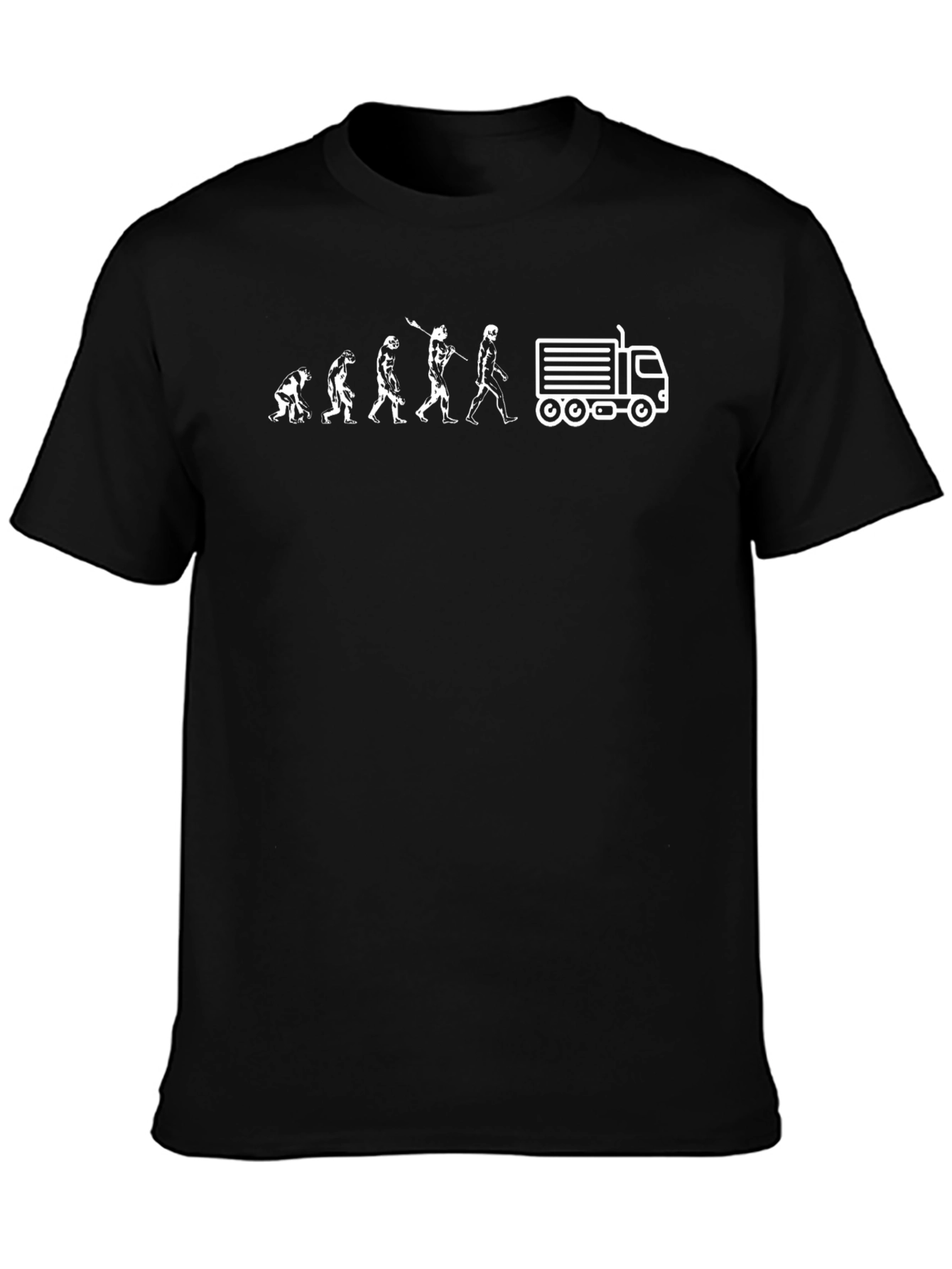 Black Truck Driver Evolution T-Shirt view 3