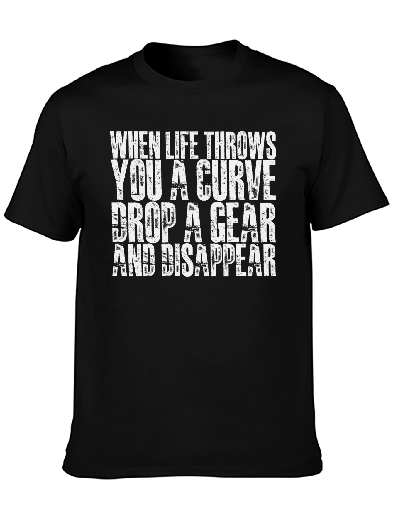 Black Curveball T-Shirt - Gear Up & Disappear Graphic Tee view 3