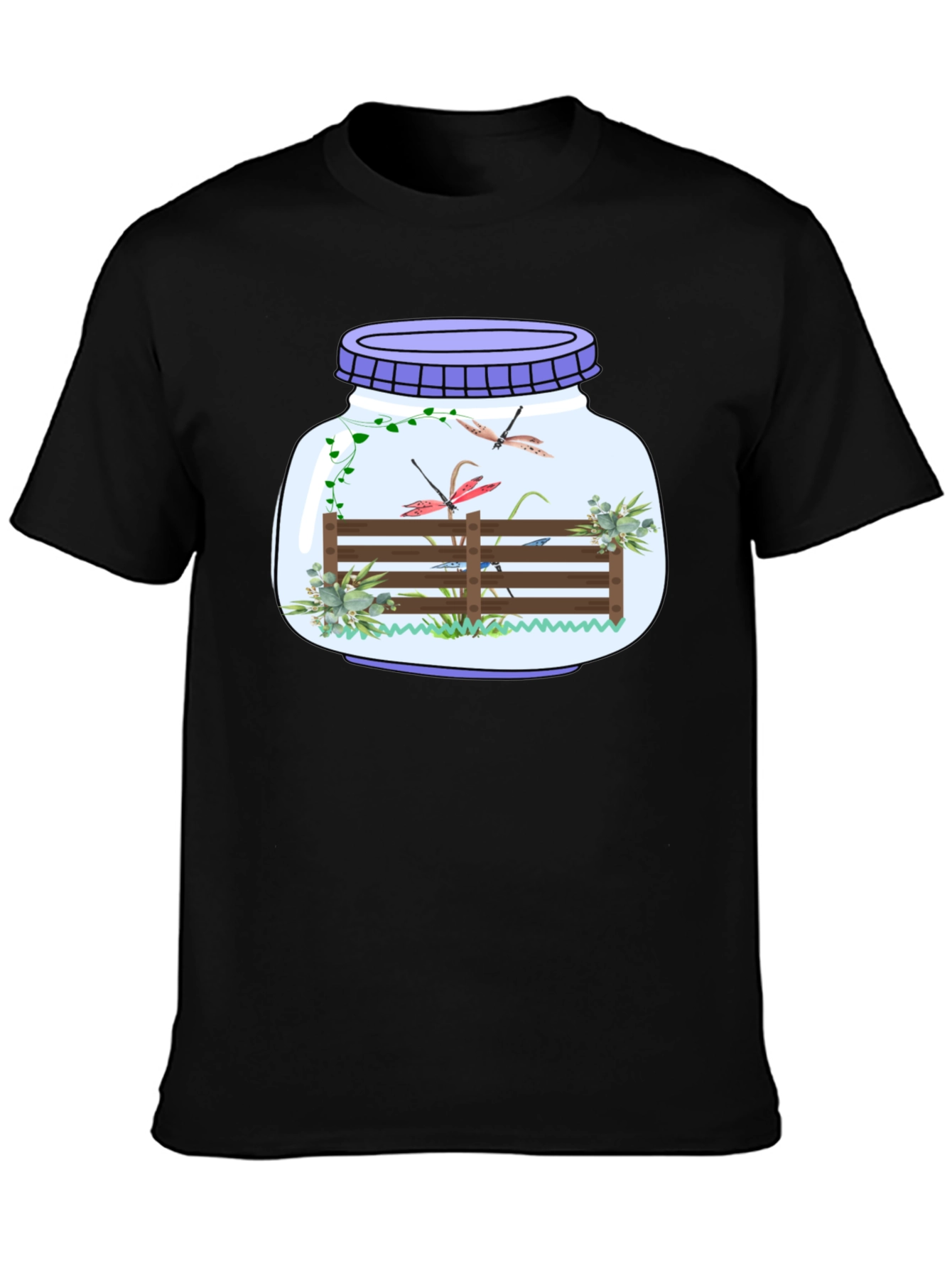 Black Dragonfly Terrarium Graphic Tee view 3