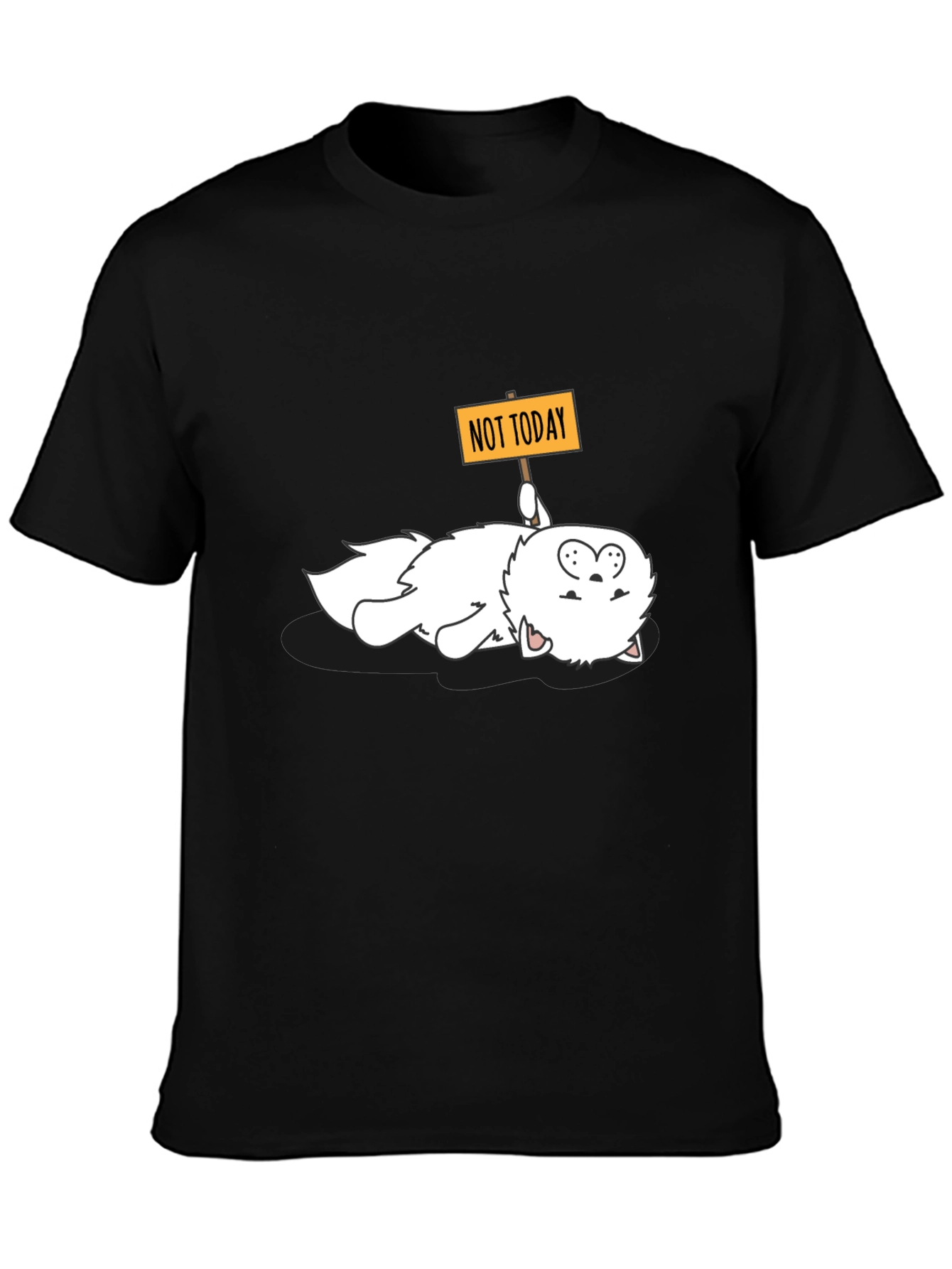 Black Funny 'Not Today' Cat Graphic Tee view 3