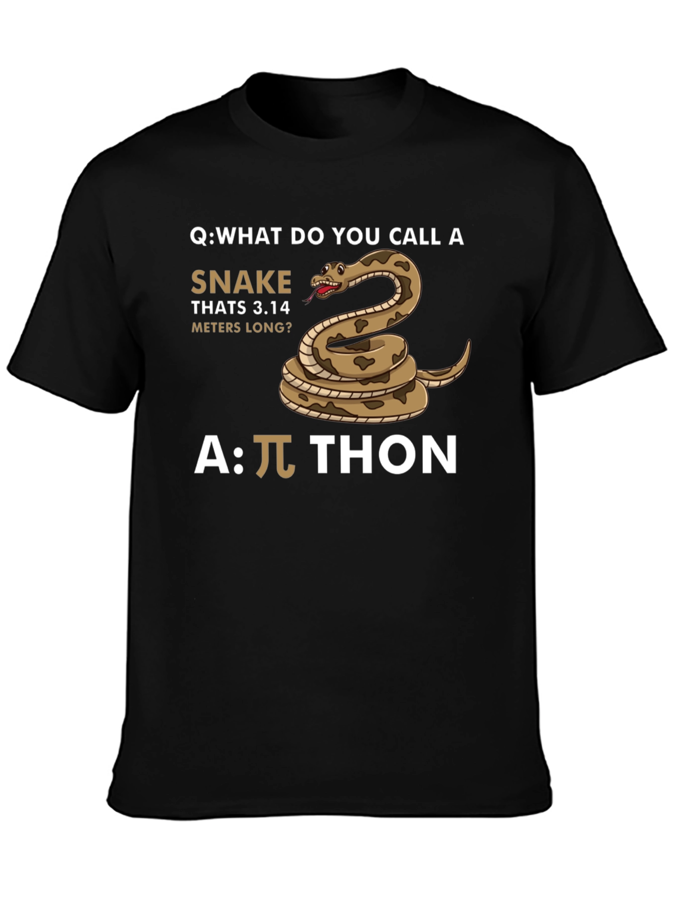 Black Pi-thon T-Shirt Funny Math Joke view 3
