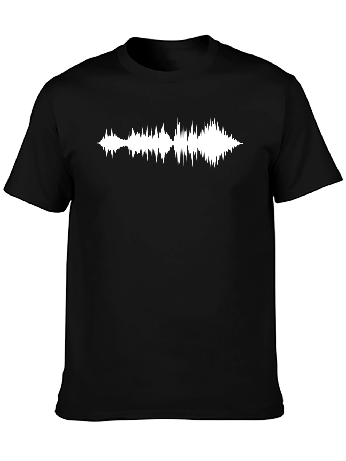 Black Sound Wave Graphic Tee - Black Cotton Comfort view 3
