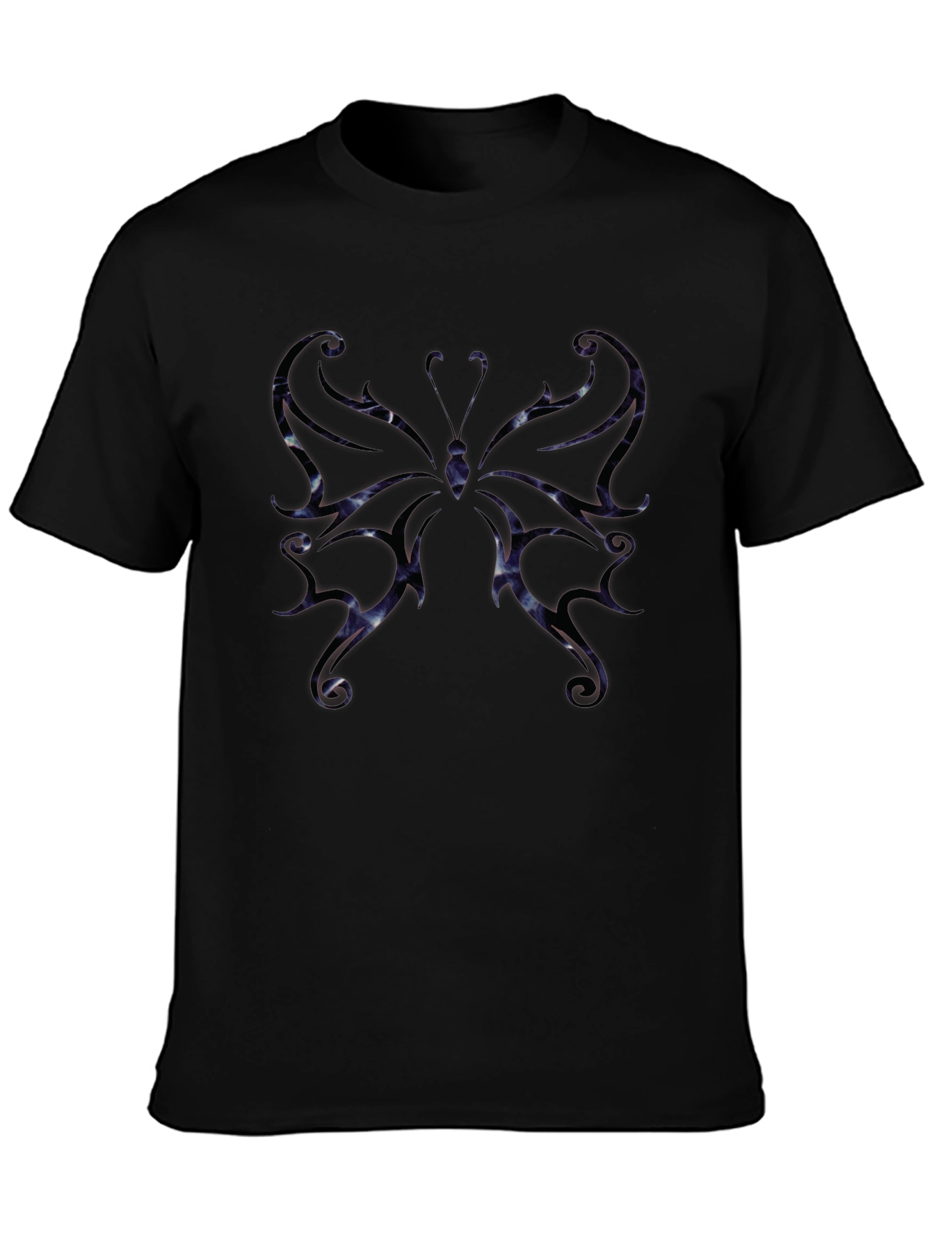 Black Butterfly Graphic Tee - Black Cotton Blend view 3