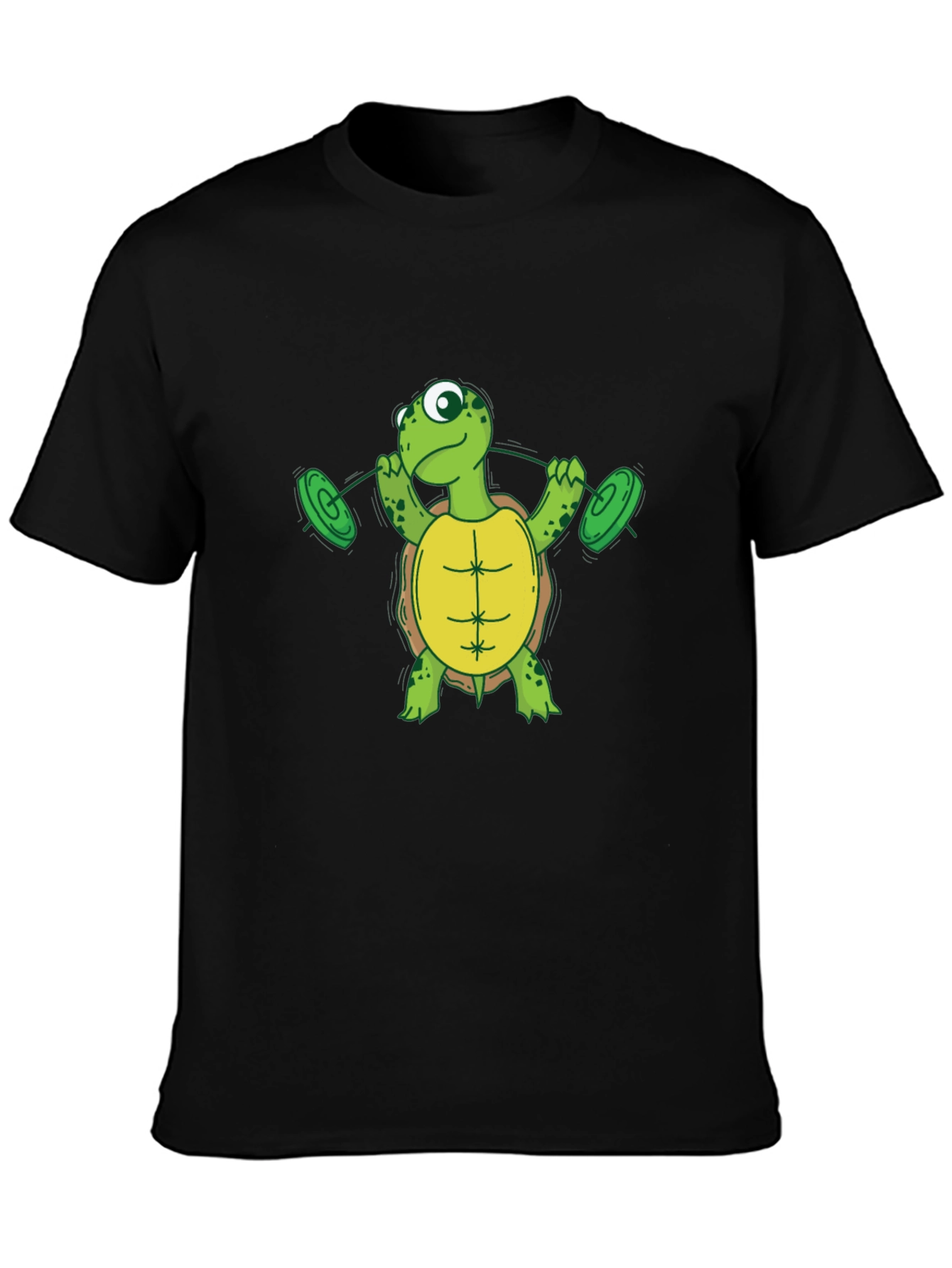 Black Turtle Weightlifting Black T-Shirt view 3