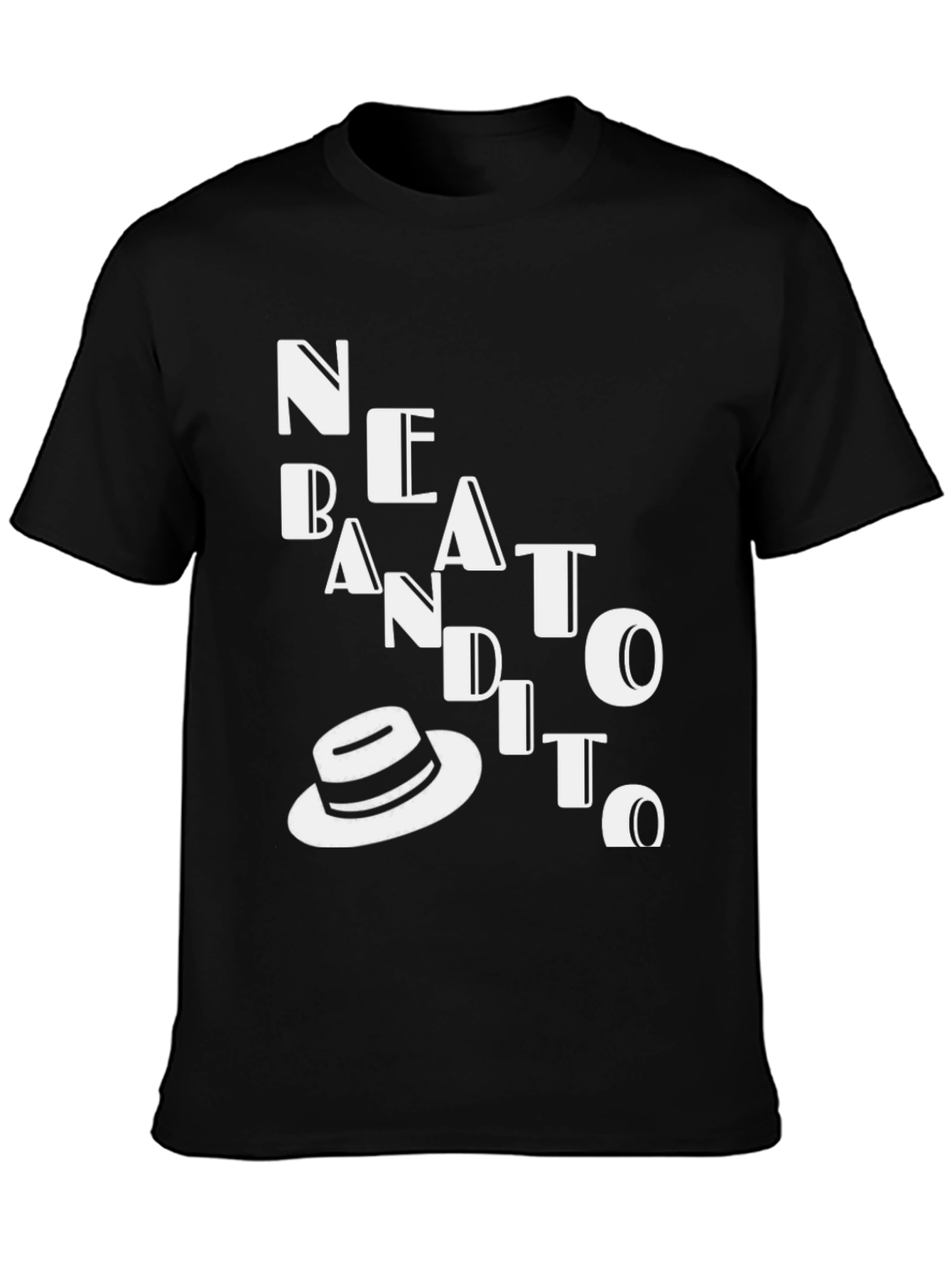 Black Stylish Black T-Shirt with 'BANDITO' Graphic view 3