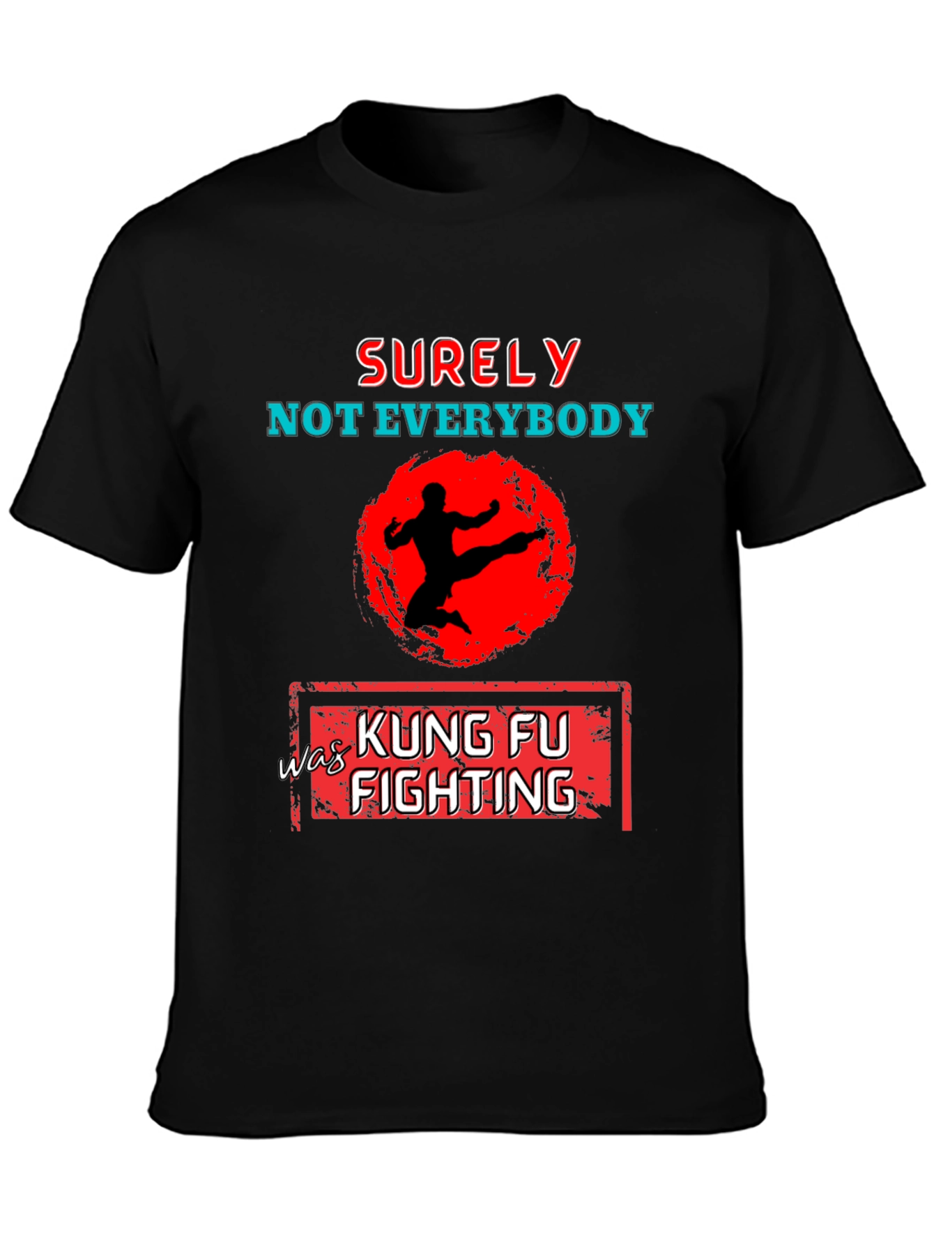 Black Kung Fu Fighting Graphic T-Shirt view 3
