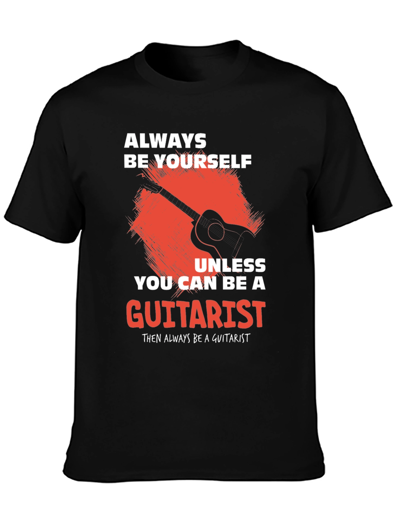 Black Guitarist Graphic Tee - Musician's Humor T-Shirt view 3