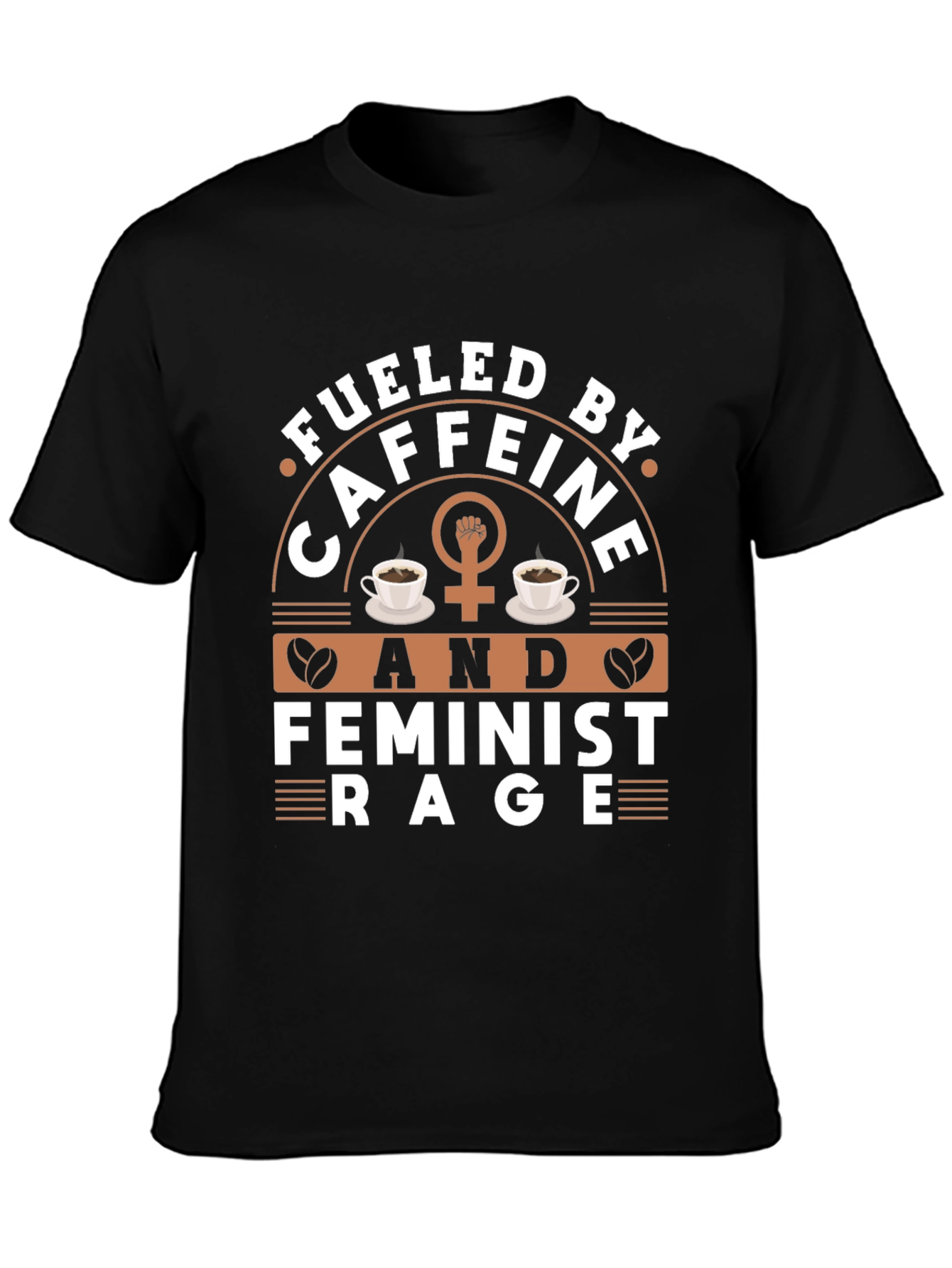 Black Fueled By Caffeine & Feminist Rage Graphic Tee view 3