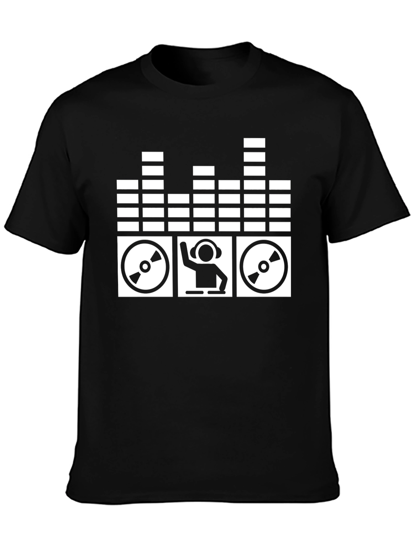 Black DJ Mixer Graphic T-Shirt - Black Cotton Blend view 3