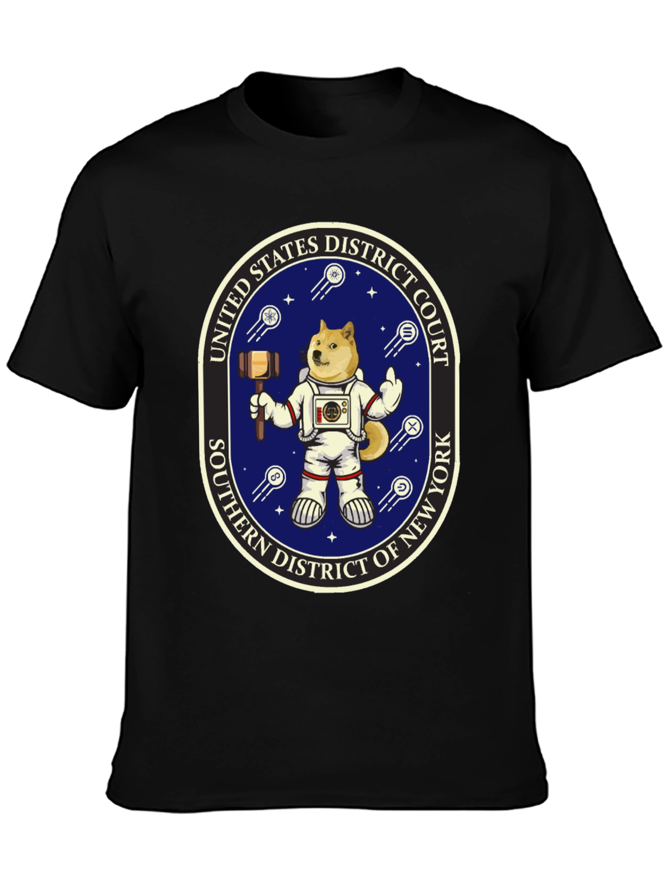 Black Doge Astronaut T-Shirt - Southern District Court of New York view 3