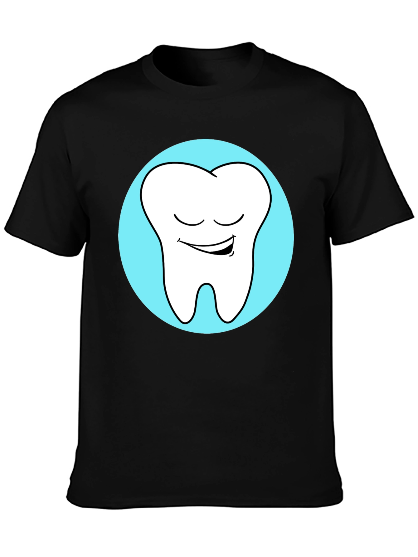 Black Smiling Tooth Graphic Tee - Dentist Humor view 3