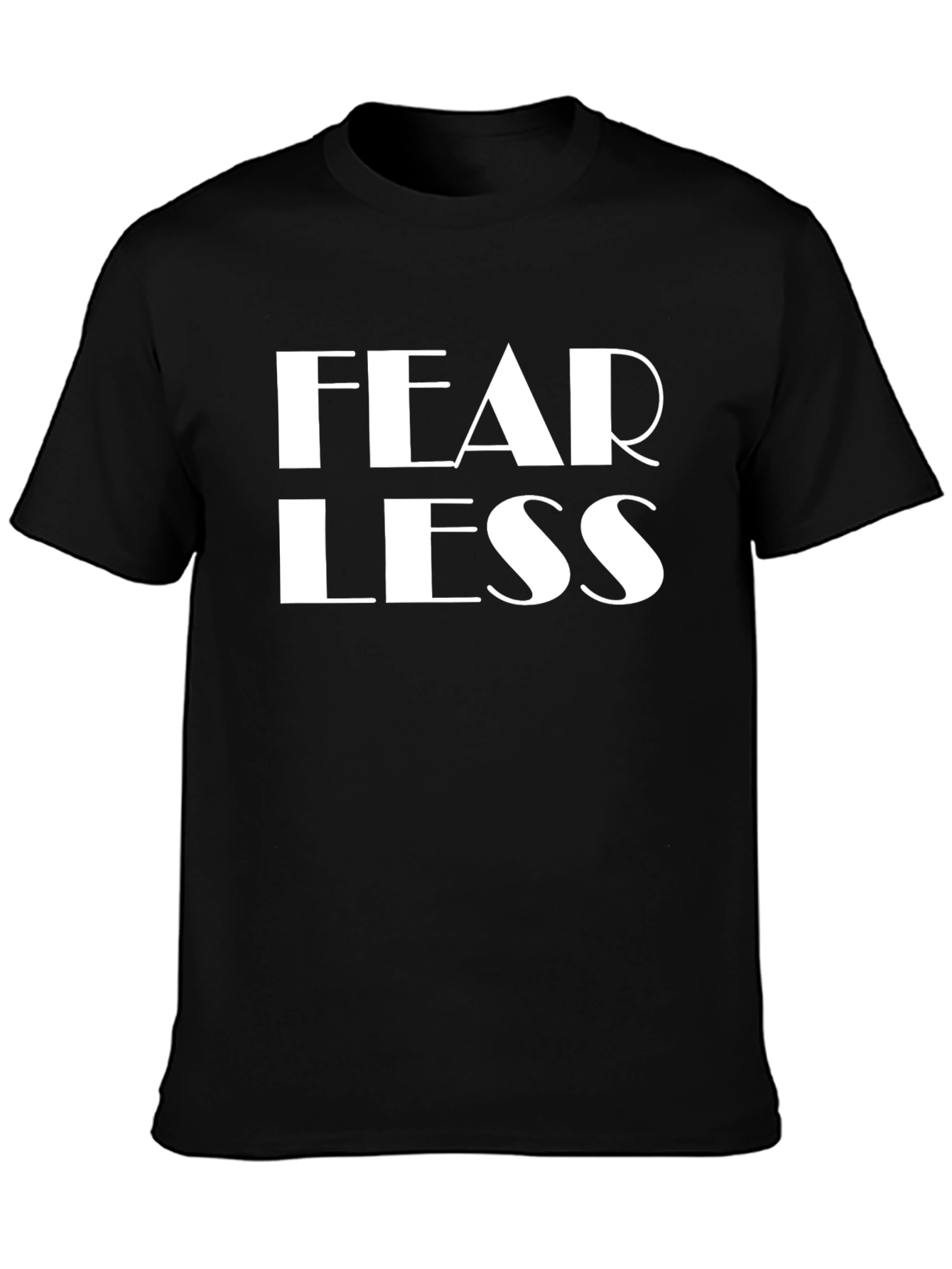 Black Fearless Graphic Tee - Black Casual T-Shirt view 3