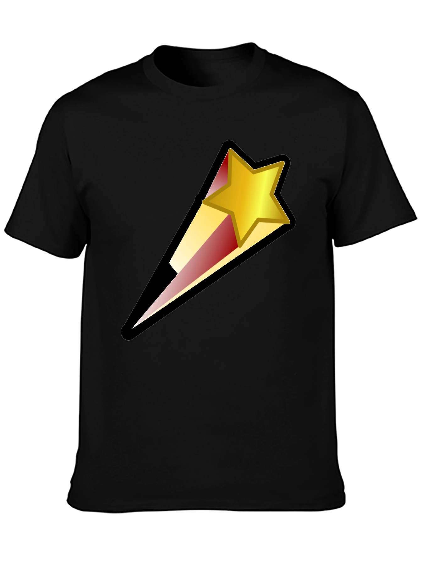 Black Shooting Star Graphic Black T-Shirt view 3
